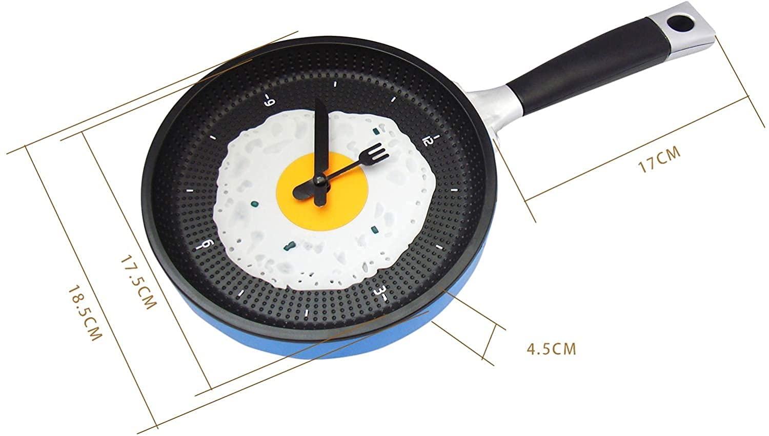 Modern Metal Frying Pan Wall Clock - 10