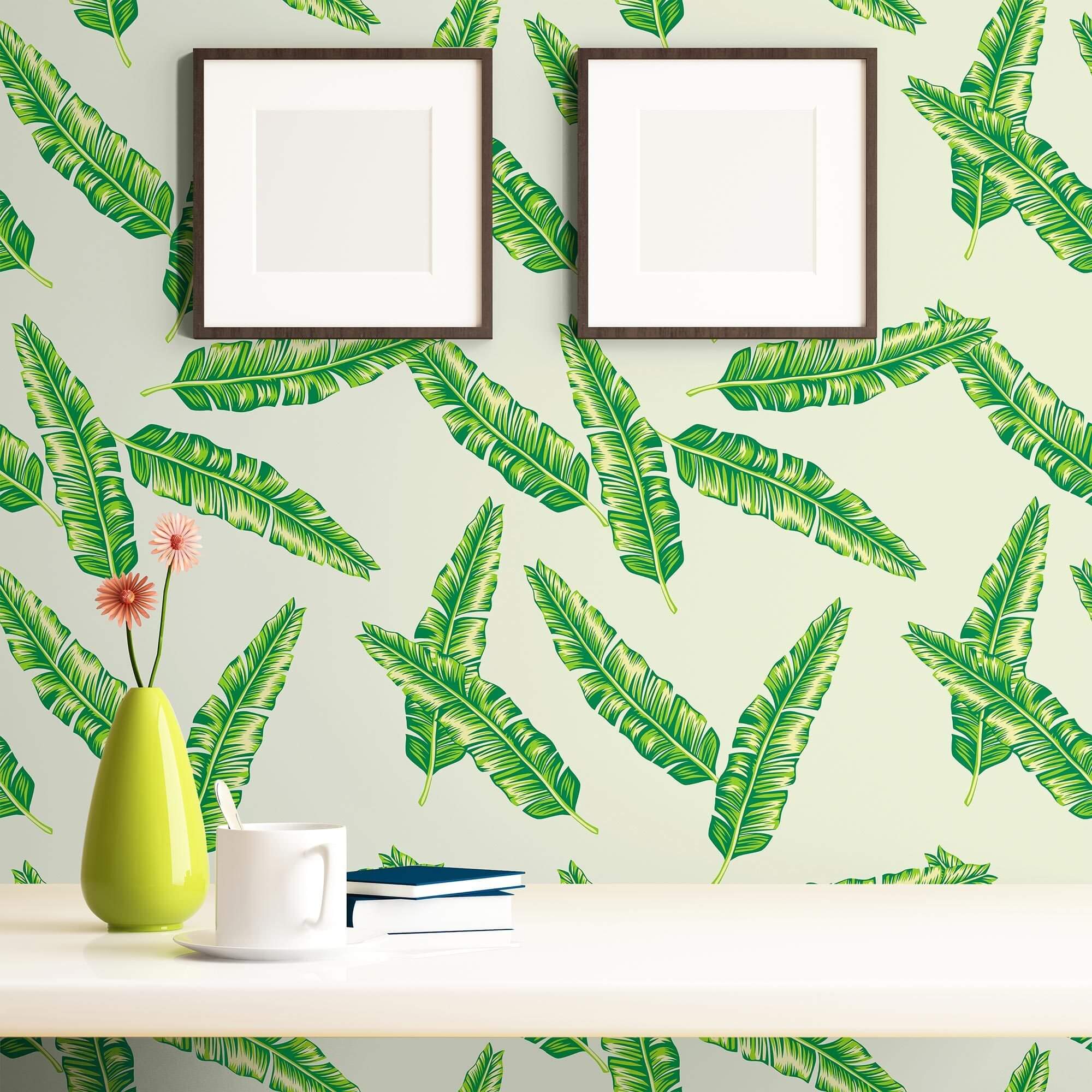 Green and Yellow Textured Floral Peel and Stick Removable Wallpaper - Self-Adhesive Decorative Wall Covering for Bedroom, Living Room, Nursery & Home Decor
