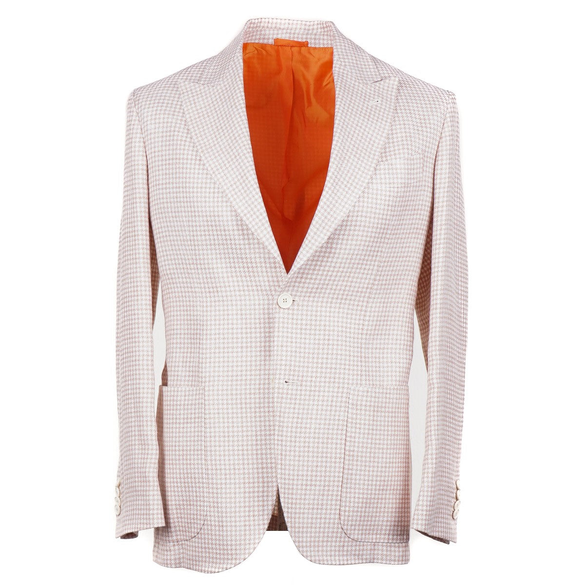 Sartorio Men's Houndstooth Linen Wool Blazer - Premium Tailored Sport Coat for Business, Weddings & Formal Occasions