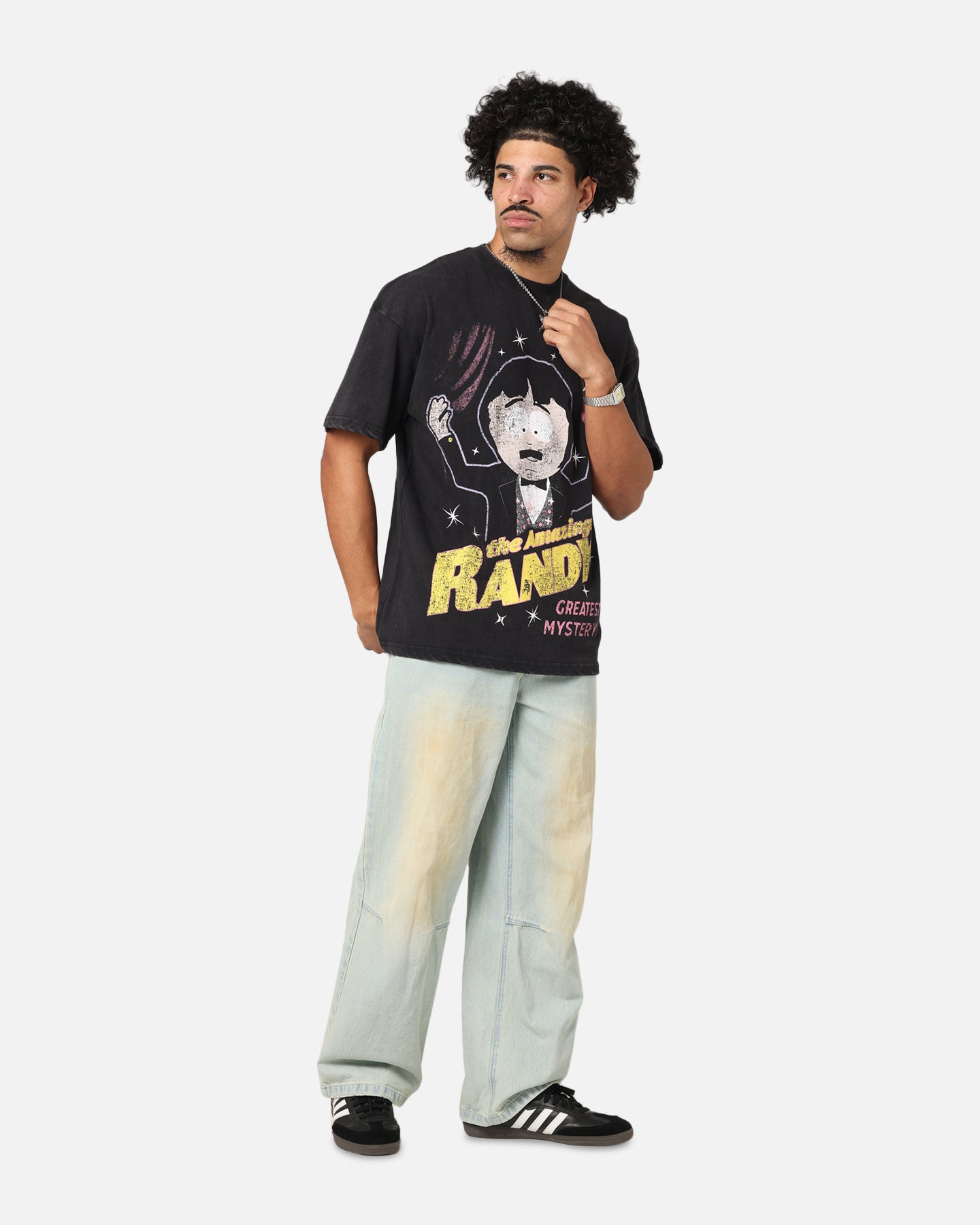 73 Studio X South Park The Amazing Randy Vintage Black Acid Wash T-Shirt | Funny Cartoon Tee for Fans, Casual Wear & Gift