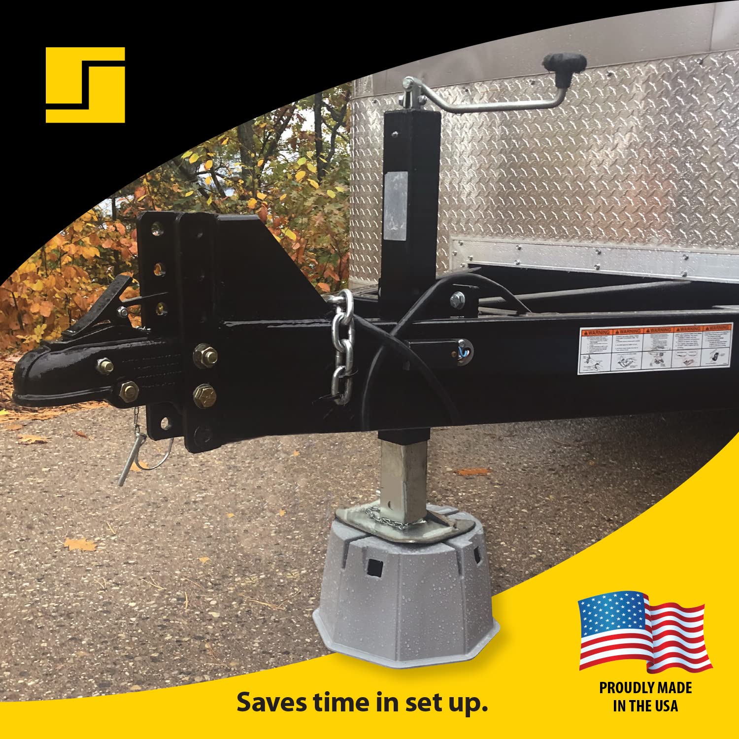 Stromberg Carlson JBP-712.4 RV Jack Base Pads - 7 Inch Height, 6000 lbs Capacity (4 Pack, Gray) | Heavy Duty Trailer Leveling & Stabilization Blocks for Campers, Travel Trailers & 5th Wheels | Perfect for Uneven Ground & Long-Term Parking