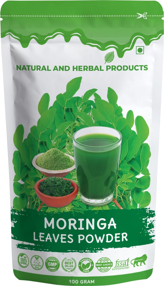 Organic Moringa Leaf Powder - Natural Immunity Booster & Antioxidant | Drumstick Leaf Powder for Hair, Skin & Weight Loss | Rich in Multi-Vitamins | Perfect for Smoothies, Tea & Healthy Recipes