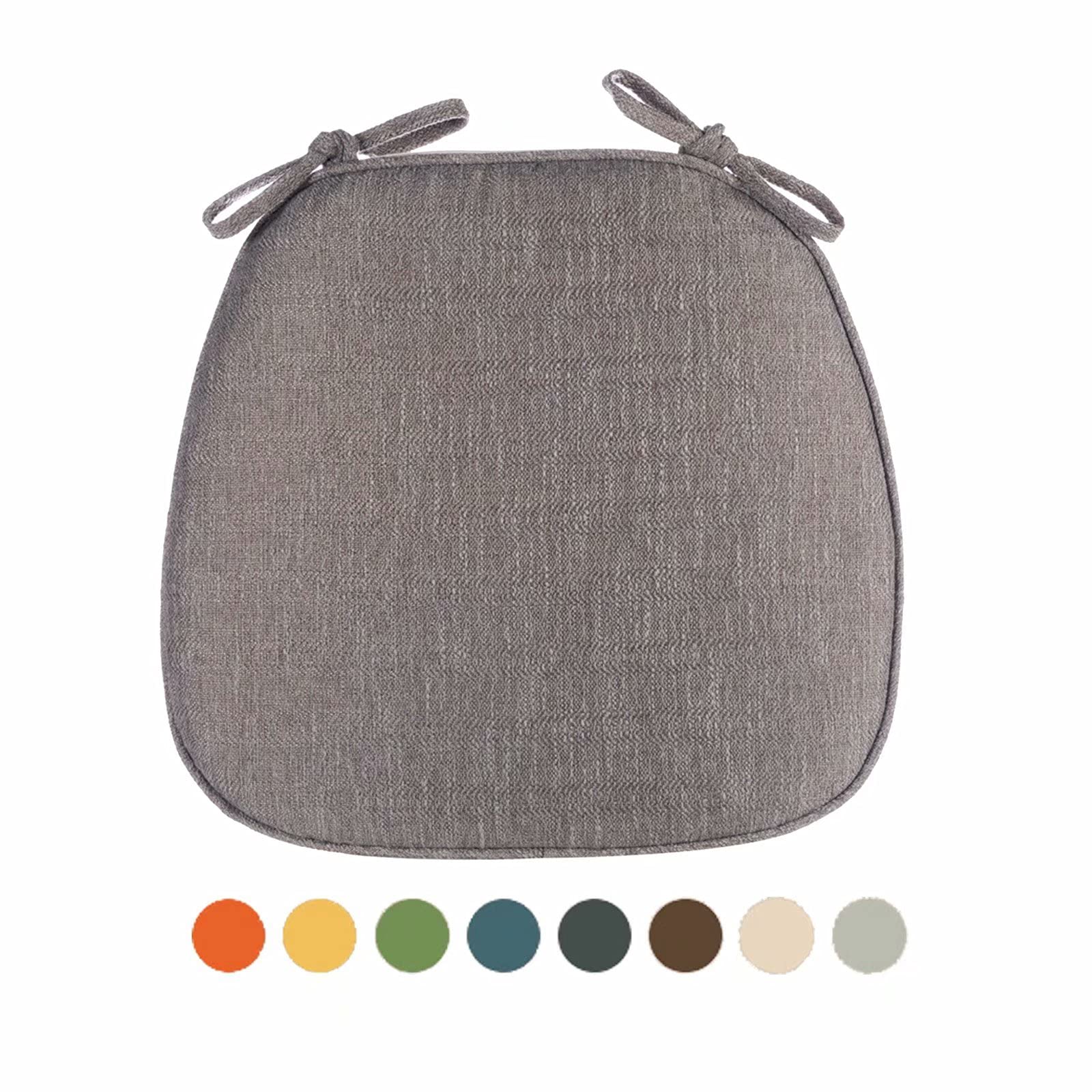 6 Pack U-Shaped Non-Slip Dining Chair Cushions with Ties - Comfortable Kitchen Chair Pads for Home & Restaurant Use, Grey Color (Perfect for Dining Rooms, Kitchens, and Office Chairs)