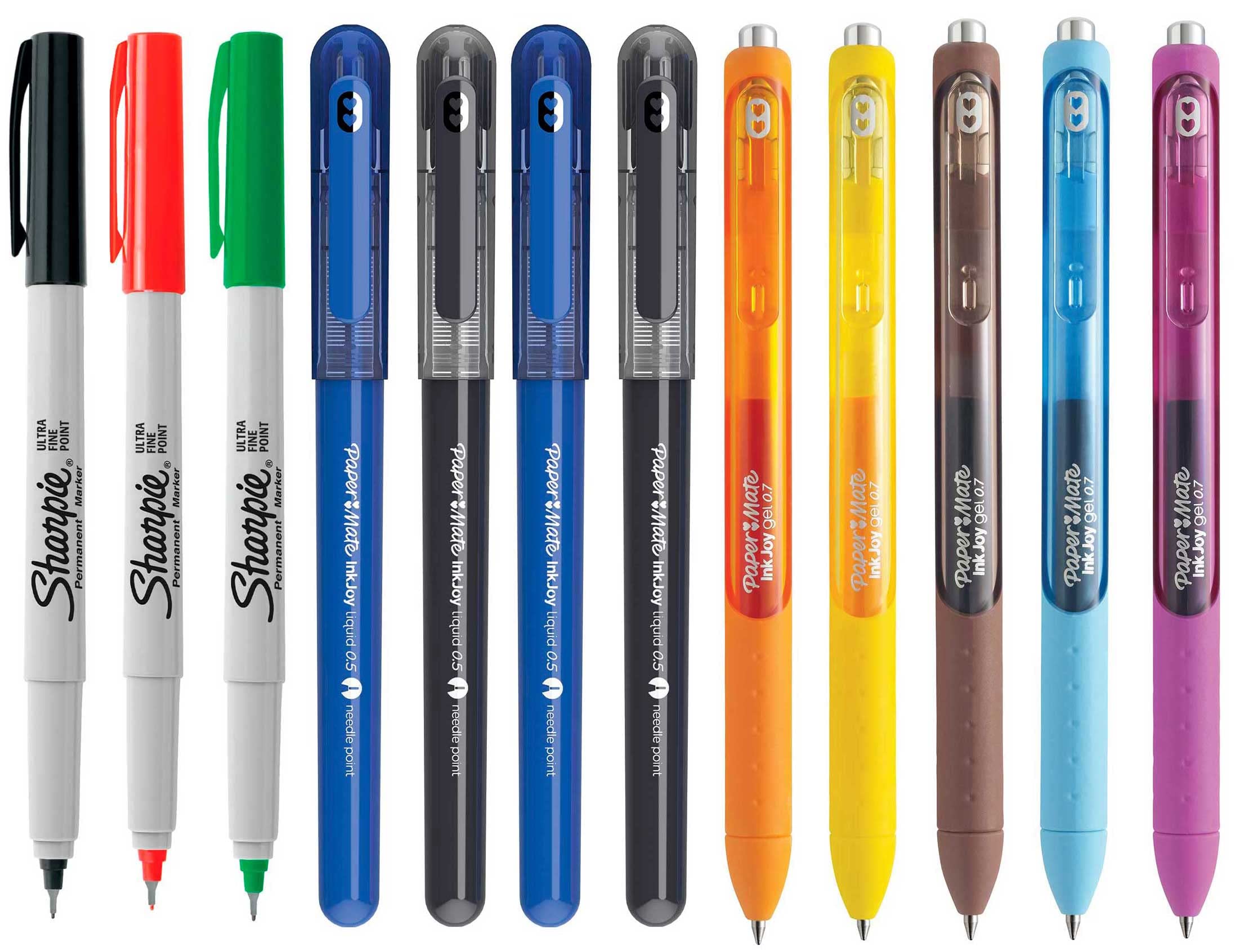 12 Pack Assorted Color Gel Pens & Liquid Ink Markers for Journaling, Writing & Note Taking - Orange, Red, Blue, Yellow, Black, Green, Brown - Perfect for Bullet Journals, Planners, Scrapbooking & School Supplies