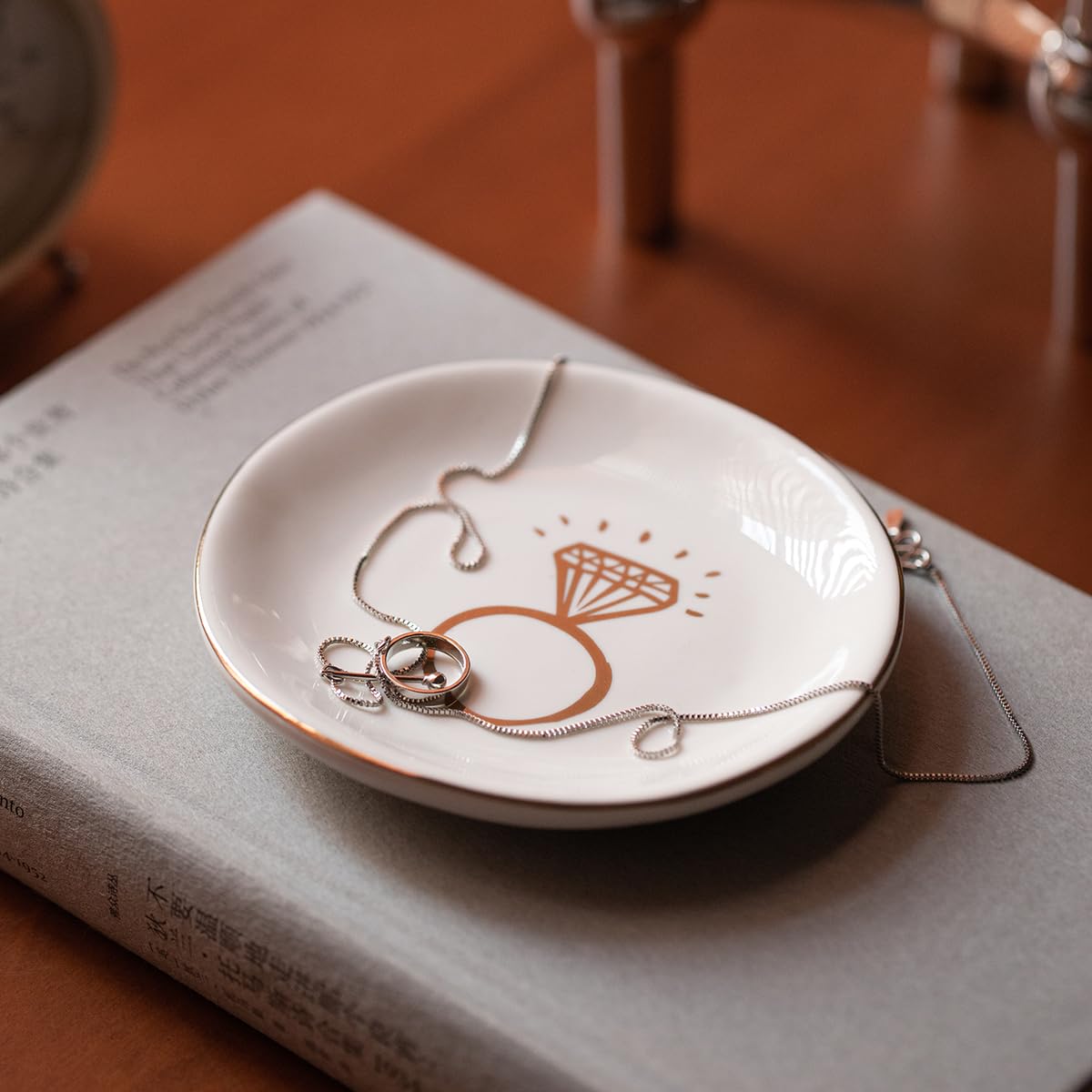 Engagement Ring Dish - Jewelry Tray for Bridal Shower & Wedding Gifts | Perfect for Christmas & Thanksgiving