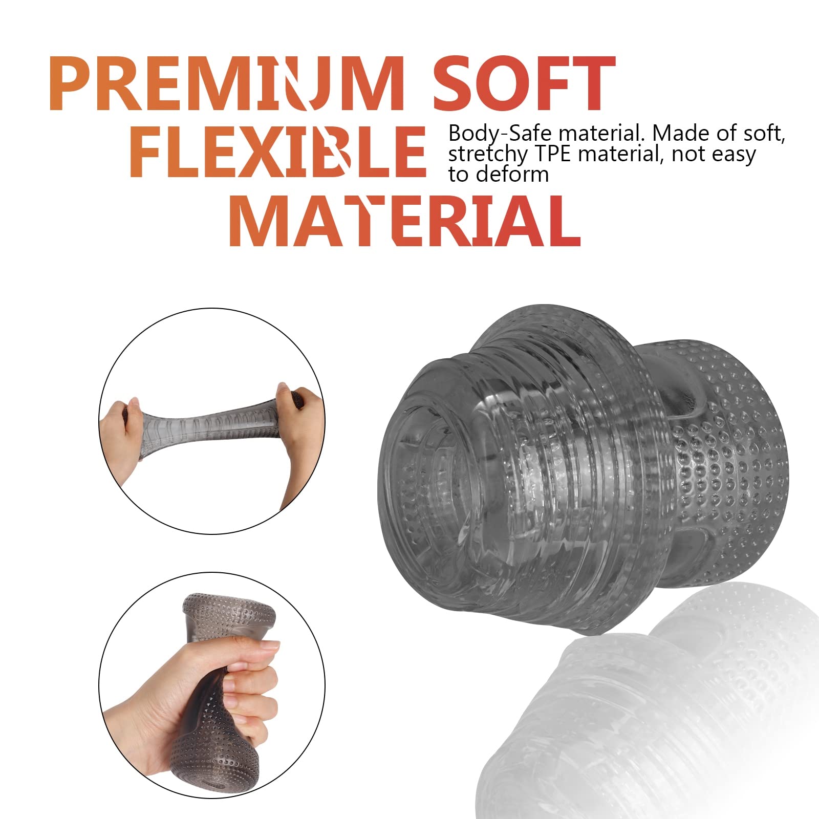 Premium Male Masturbator - Realistic Vagina Textured TPE Penis Sleeve for Men | Portable Pocket Pussy Stroker | Discreet & Easy to Clean | Perfect for Solo Play, Travel & Private Pleasure