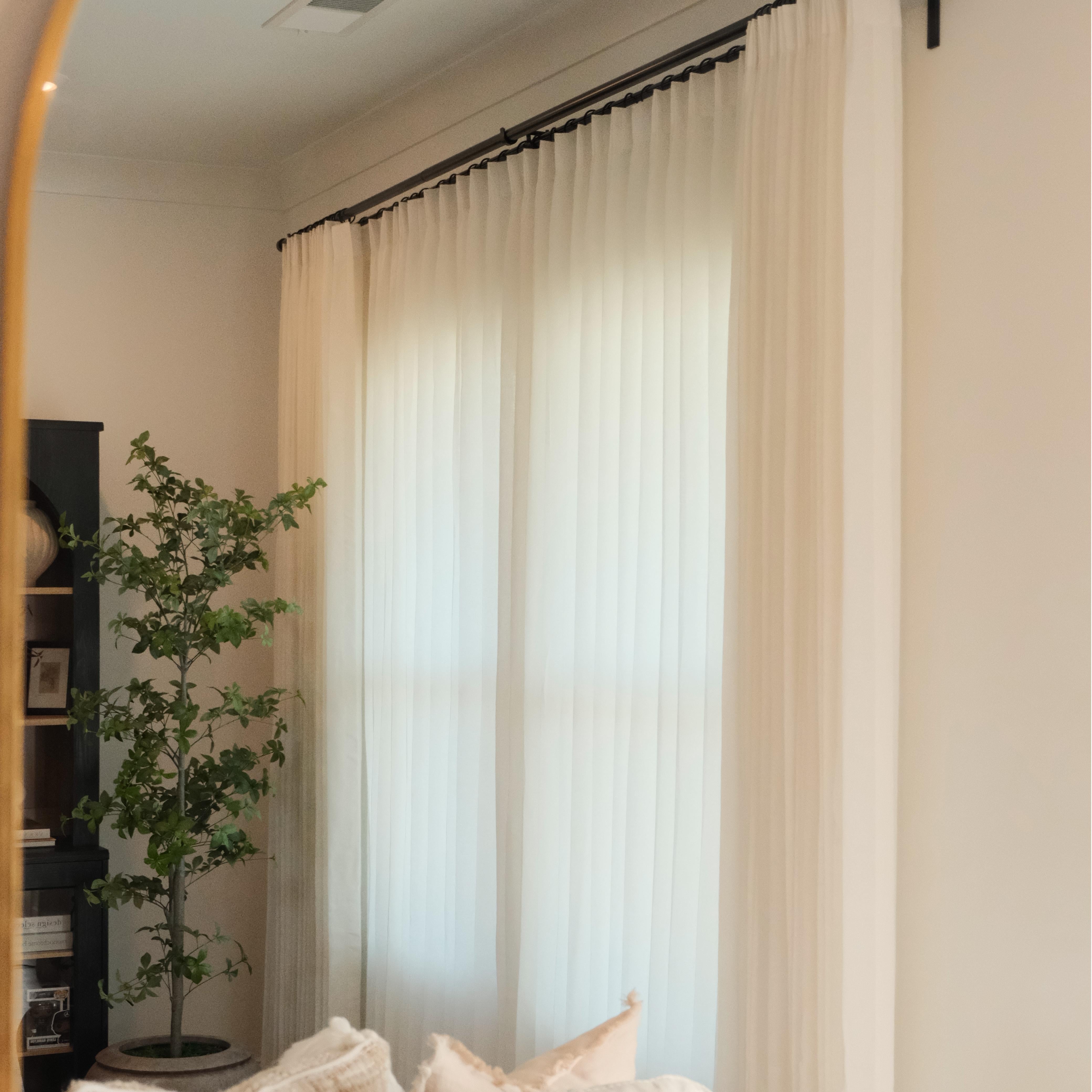 Mustard Yellow Cloud Linen Sheer Curtains - Natural Soft Breezy Custom Drapes with Pleated Design for Living Room, Bedroom & Nursery Window Treatments