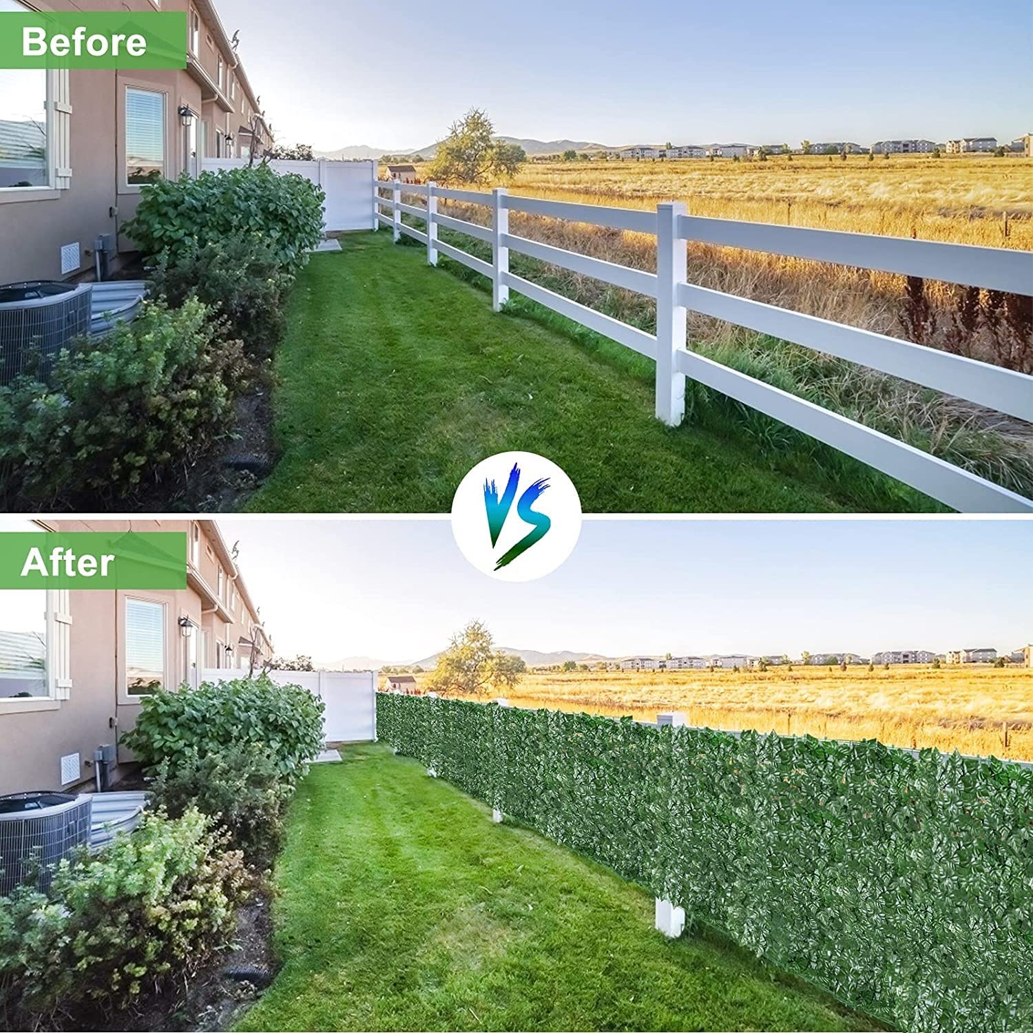 Artificial Ivy Privacy Fence Screen - 50x100cm UV Resistant Fake Hedges for Outdoor Decor - Perfect for Balcony, Patio, Porch & Deck Wall Covering | Enhance Privacy & Aesthetic Appeal
