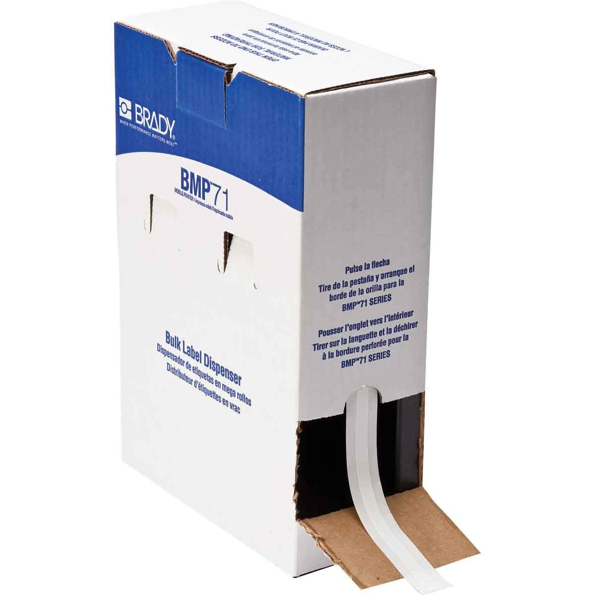 Brady BM71C-318-498 White Bulk BMP71 Terminal Block Markers (1 Roll) - Durable Electrical Labeling for Industrial Panels & Wiring Systems