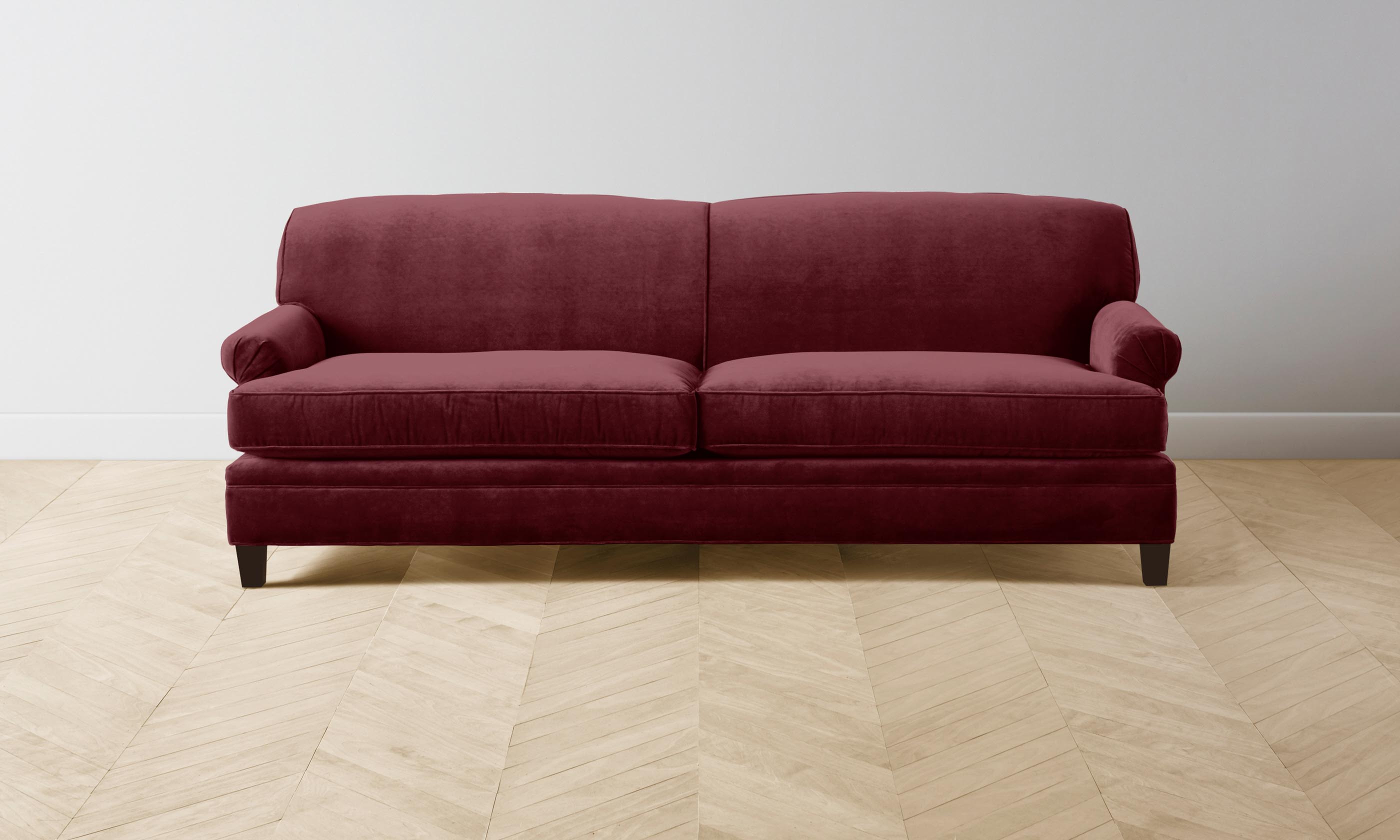 Carmine Performance Velvet Sofa in Merlot - Luxurious Comfort for Living Room, Lounge & Home Theater