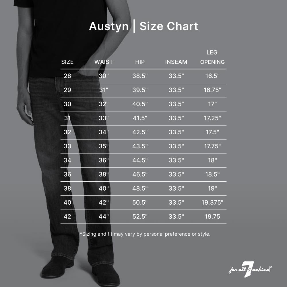 7 For All Mankind Men's Austyn Relaxed Fit Straight Leg Jeans - Comfortable Denim Pants for Casual Wear & Everyday Style
