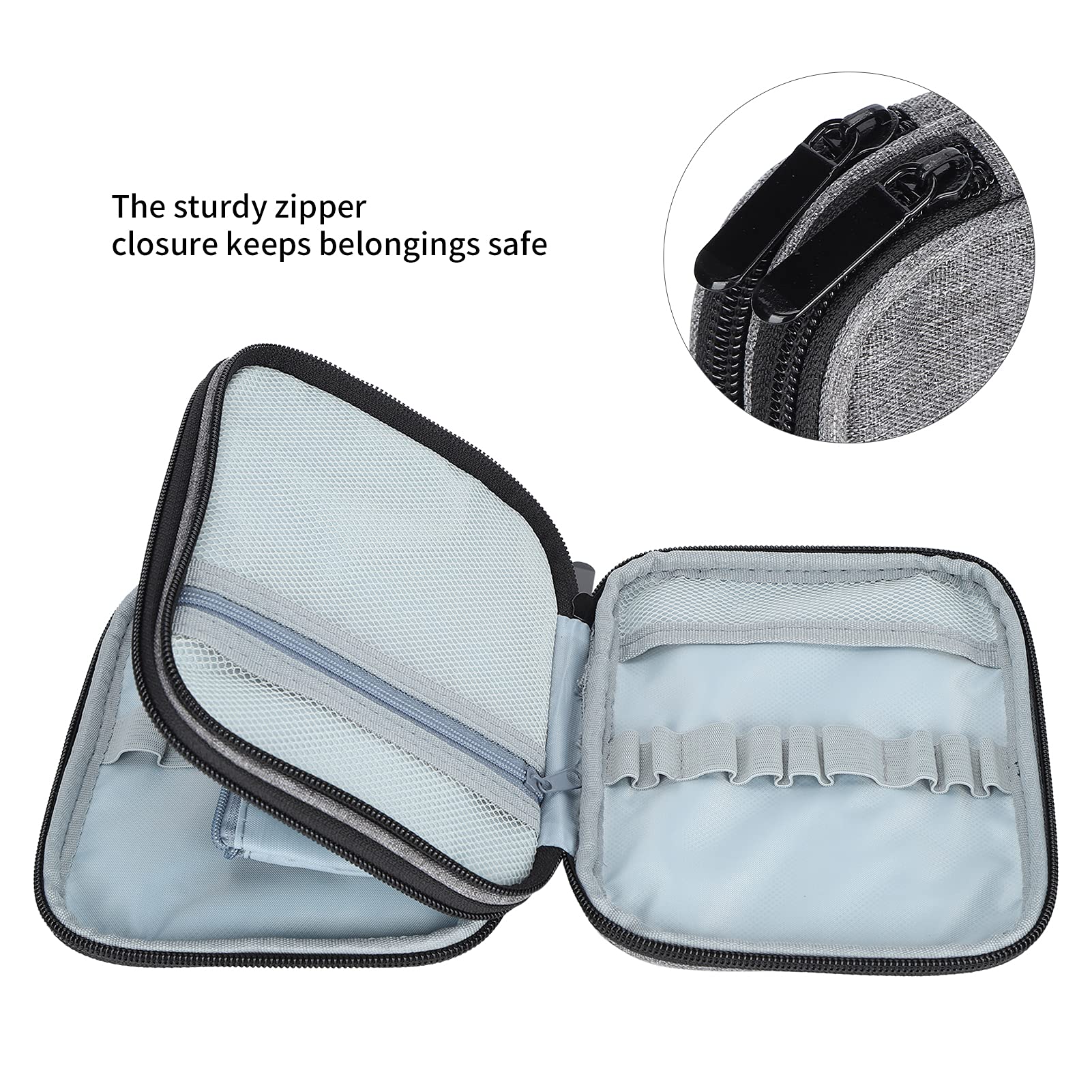 Crochet Hook Case - Portable Travel Storage Bag with Zipper & Web Pocket for Knitting Needles & Accessories | Organize Yarn Tools for Home, Travel & Craft Projects