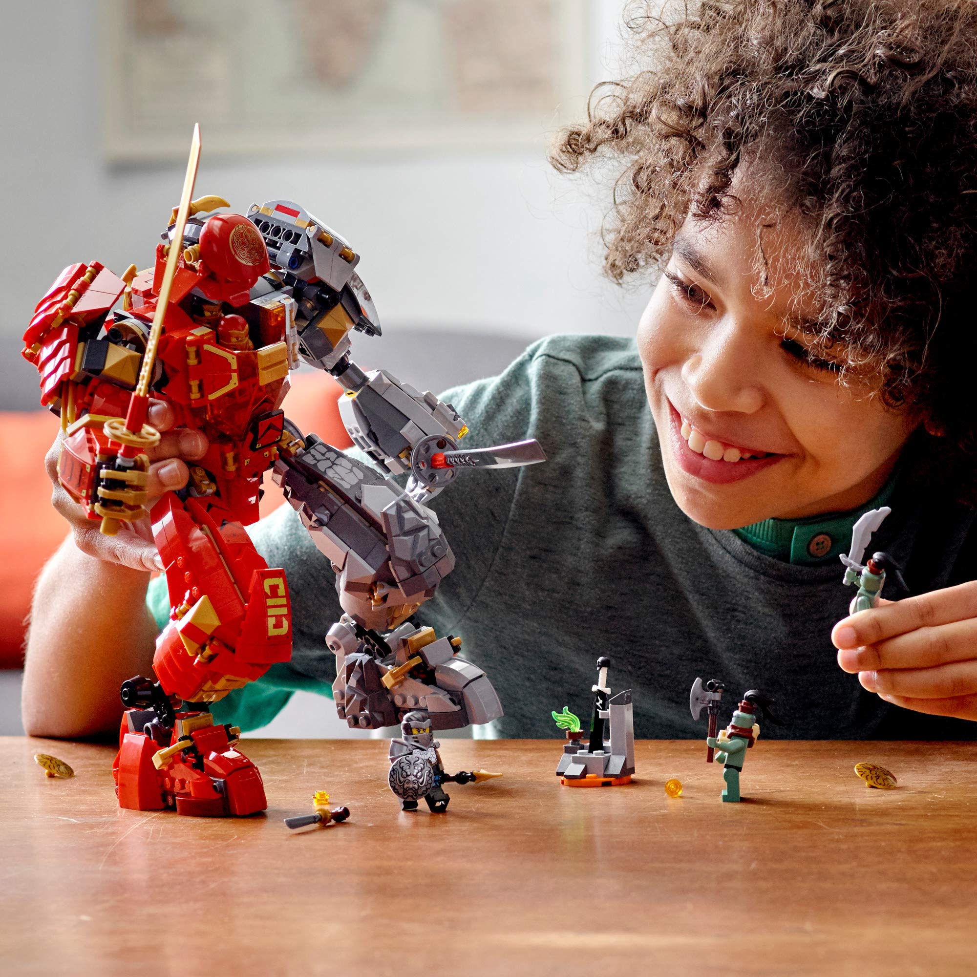 LEGO NINJAGO Fire Stone Mech 71720 Building Kit - 968-Piece Ninja Robot Toy with Jay Minifigure | Creative Play & STEM Learning for Kids Ages 8+ | Birthday Gift & Collectible for Action Figure Lovers