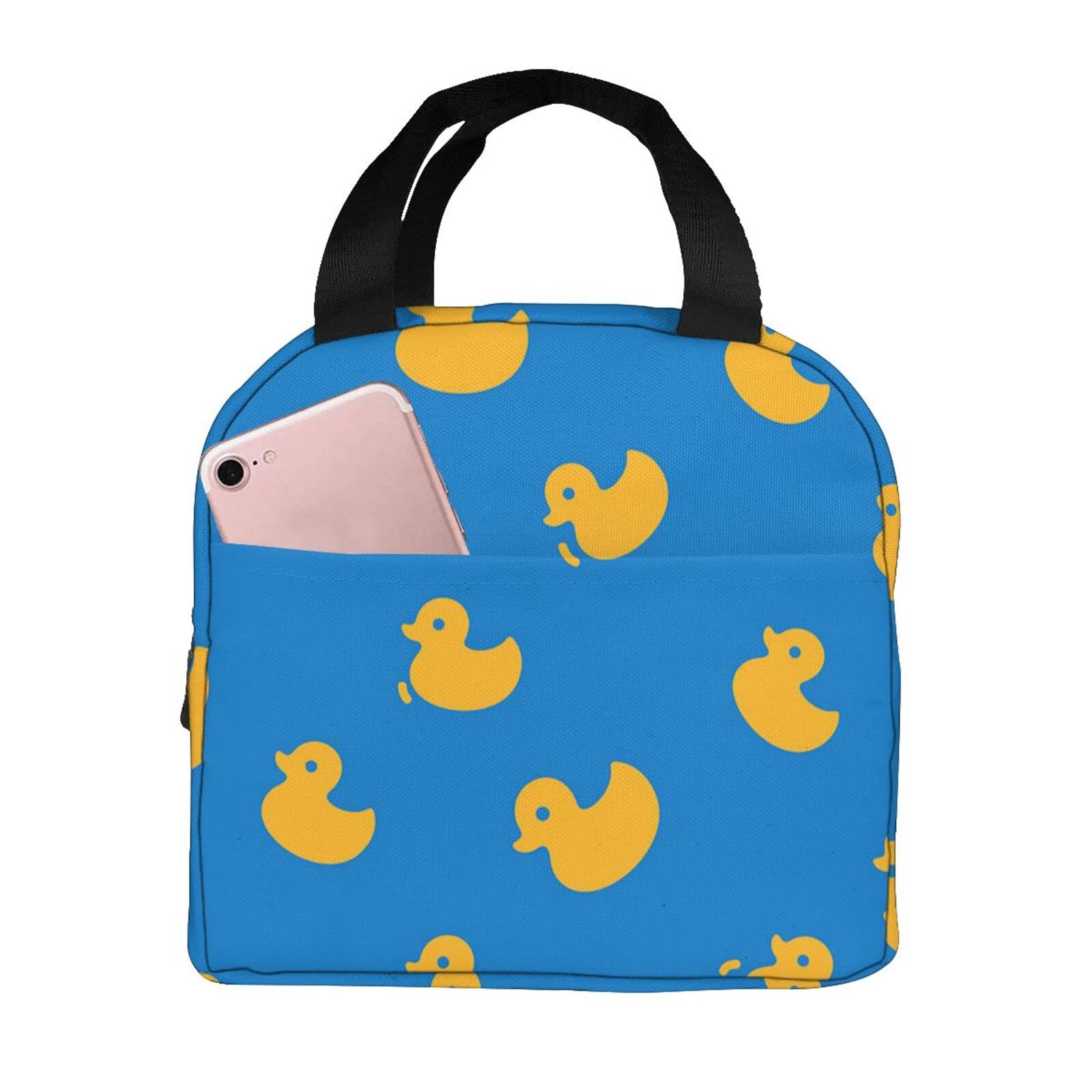 Insulated Lunch Box with Cute Yellow Duck Pattern - Reusable Meal Bag for Kids, Men & Women - Perfect for Work, School, Travel & Picnics - Food Container & Snack Bag