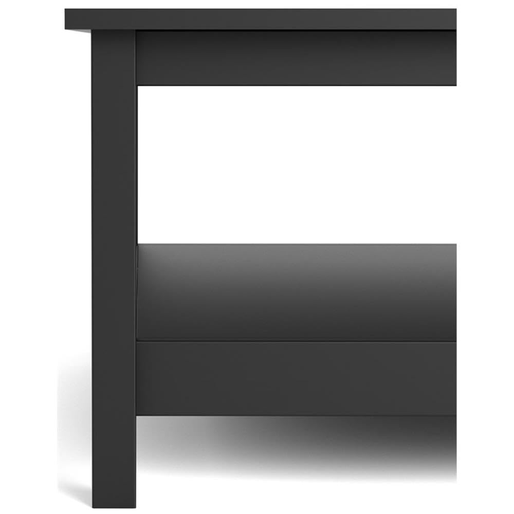Pemberly Row Black Matte Coffee Table - Modern Living Room Furniture for Home Decor & Entertainment