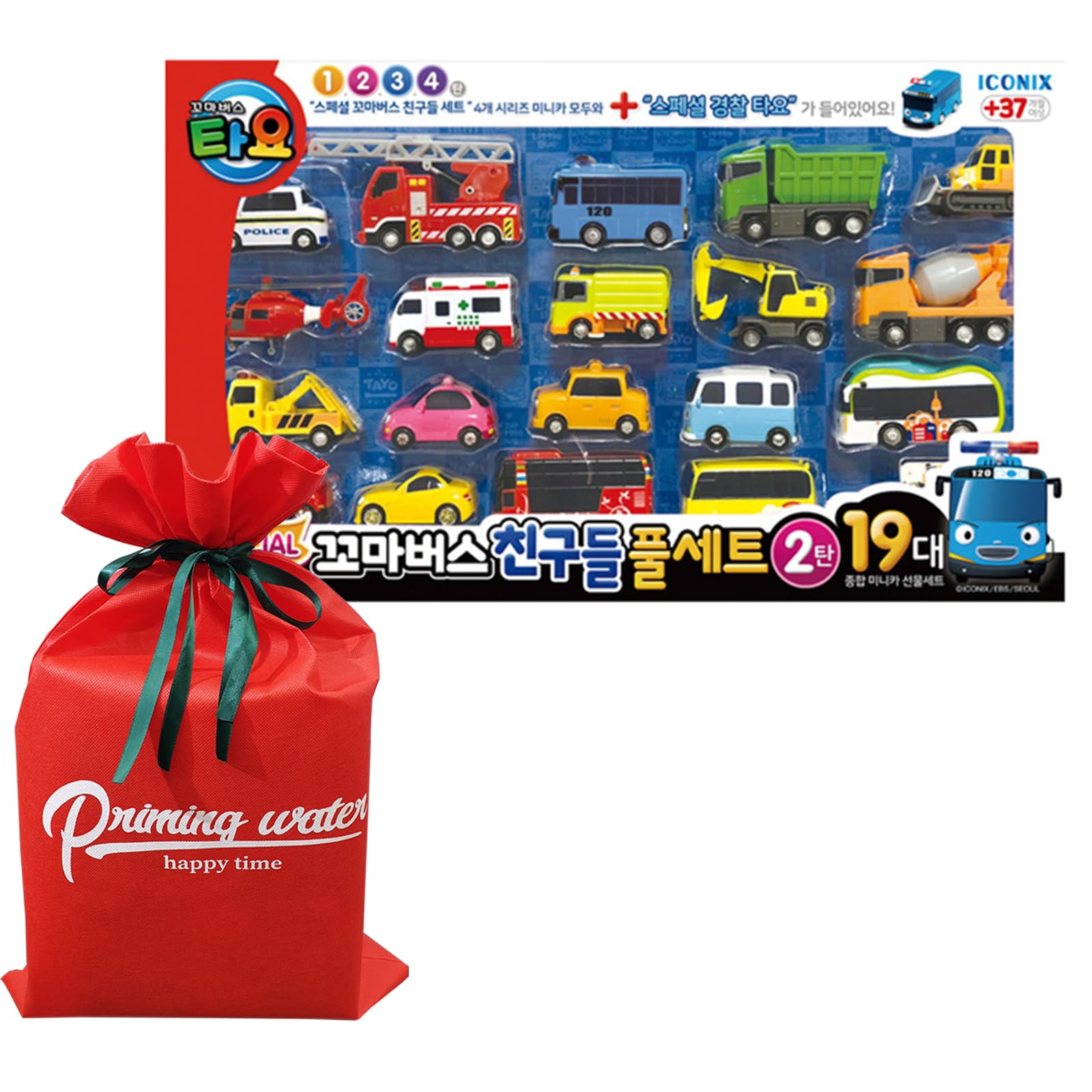 Tayo Little Bus Friends Special 19pcs Car Toy Set Ver.2 - Miniature Bus & Vehicle Collection for Kids' Pretend Play & Storytelling Adventures