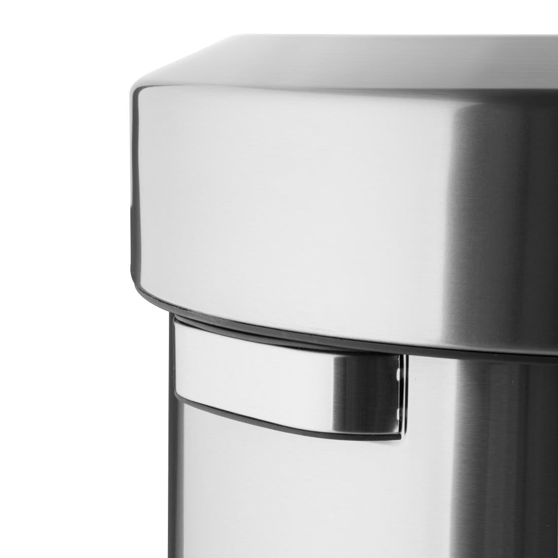 70L Brushed Steel Open Top Trash Bin with Lid – Ideal for Kitchen, Office & Outdoor Waste Disposal