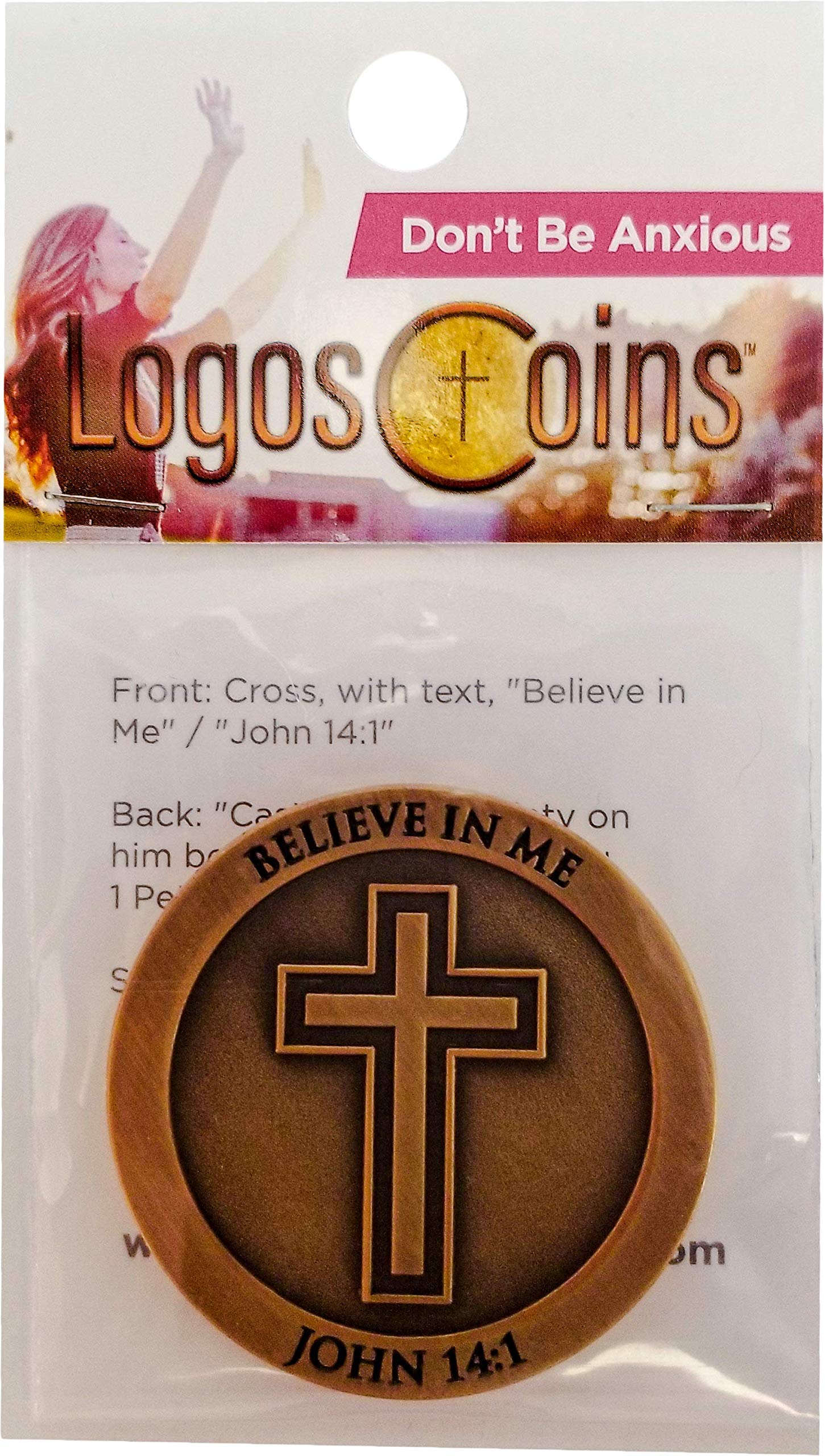 10 Pack Don't Be Anxious Coin Set - Antique Gold Plated Worry Stones for Anxiety Relief, Inspirational Challenge Coins with 1 Peter 5:7 Verse - Perfect for Stress Management, Office Desk Decor & Thoughtful Christian Gifts