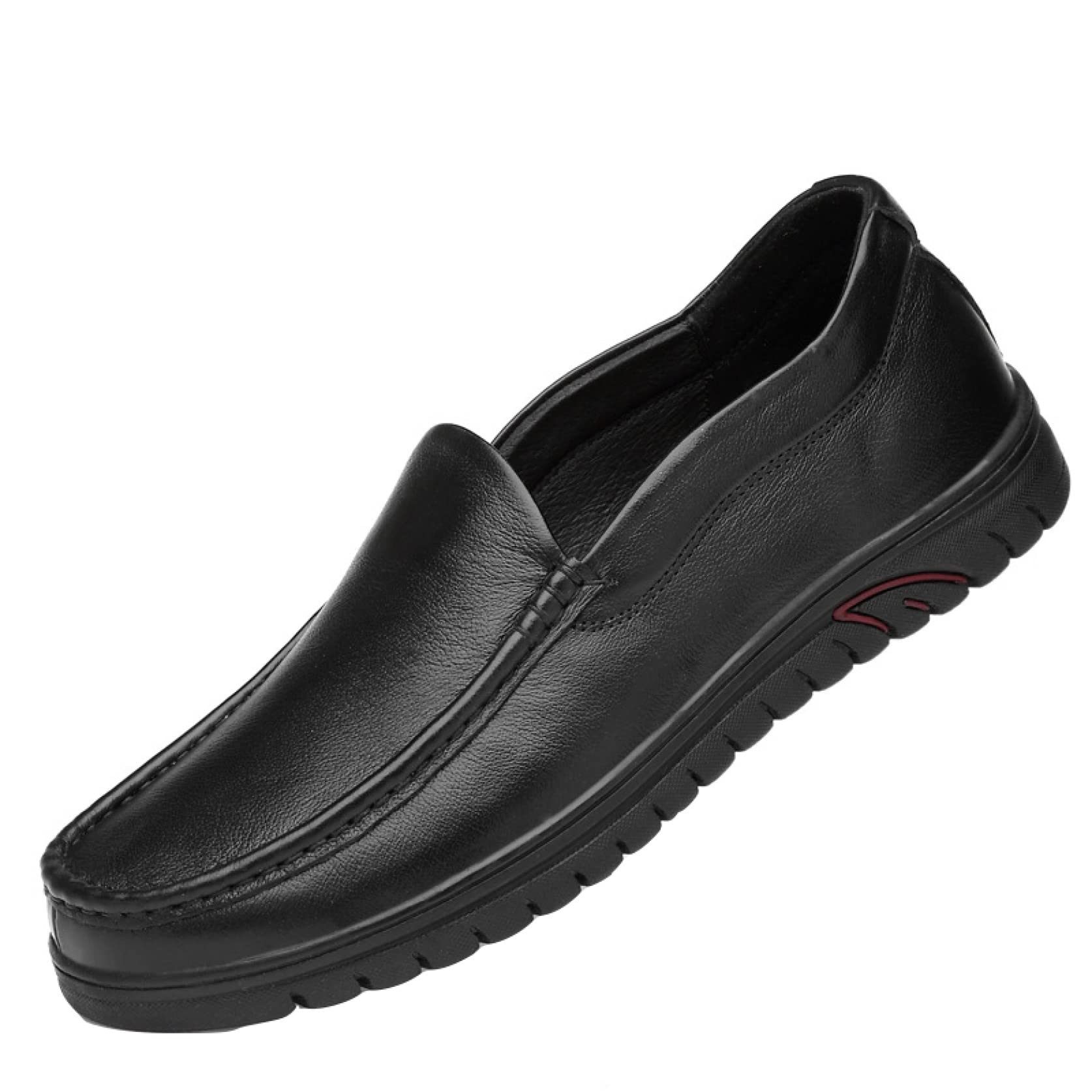 Men's Leather Loafers Slip On Shoes - Classic Business Casual Shoes for Office & Driving | Breathable Comfortable Flat Shoes for Men | Perfect for Work, Travel & Daily Wear