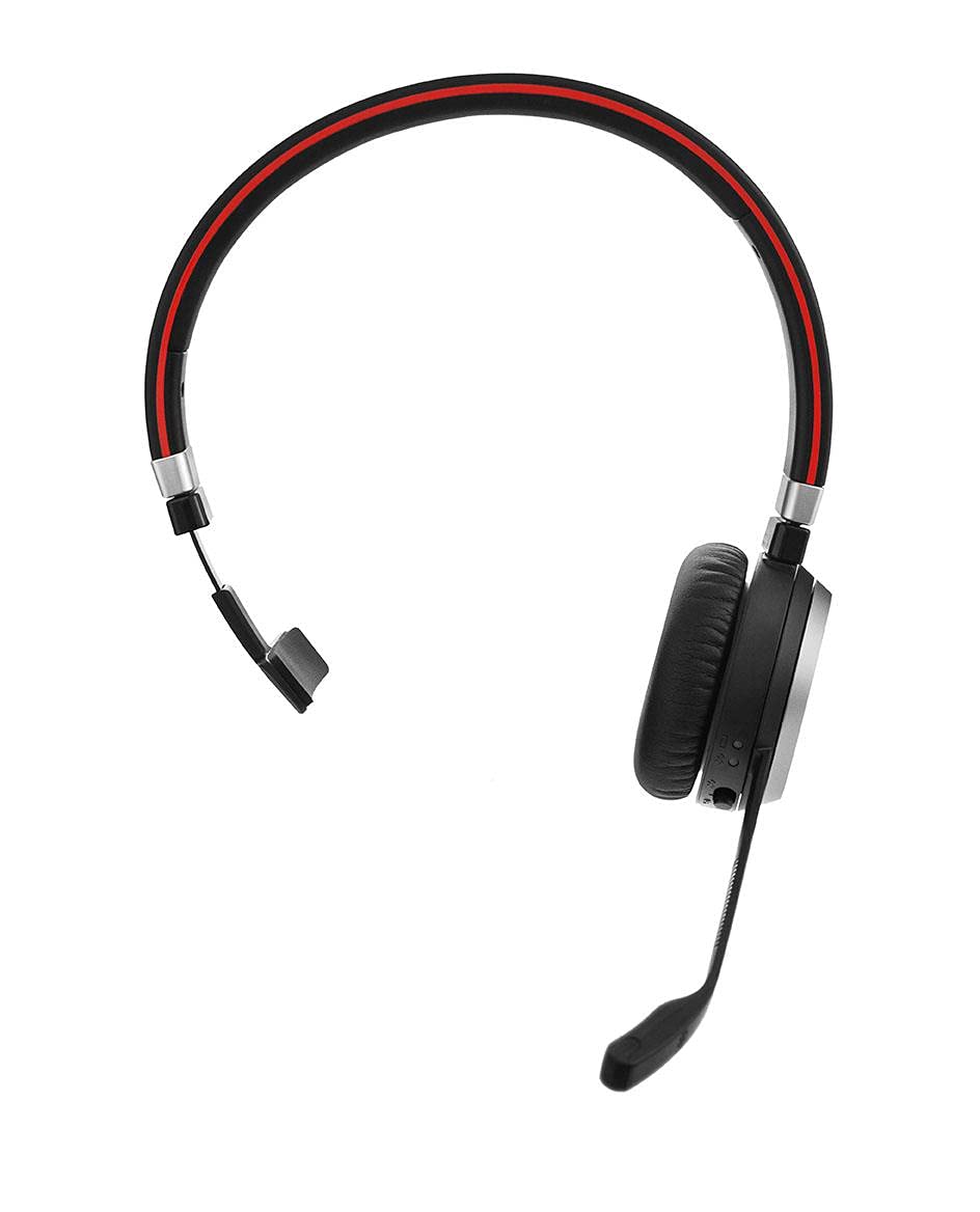 Jabra Evolve 65 UC Wireless Mono Headset with Link 370 USB Adapter - Bluetooth Headphone with Noise Cancellation & All-Day Battery for Office, Call Center & Remote Work