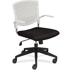 Lorell White Plastic Back Task Chair - Ergonomic Office Chair for Home & Work, Adjustable Height, Comfortable Seating for Desk, Computer, and Study