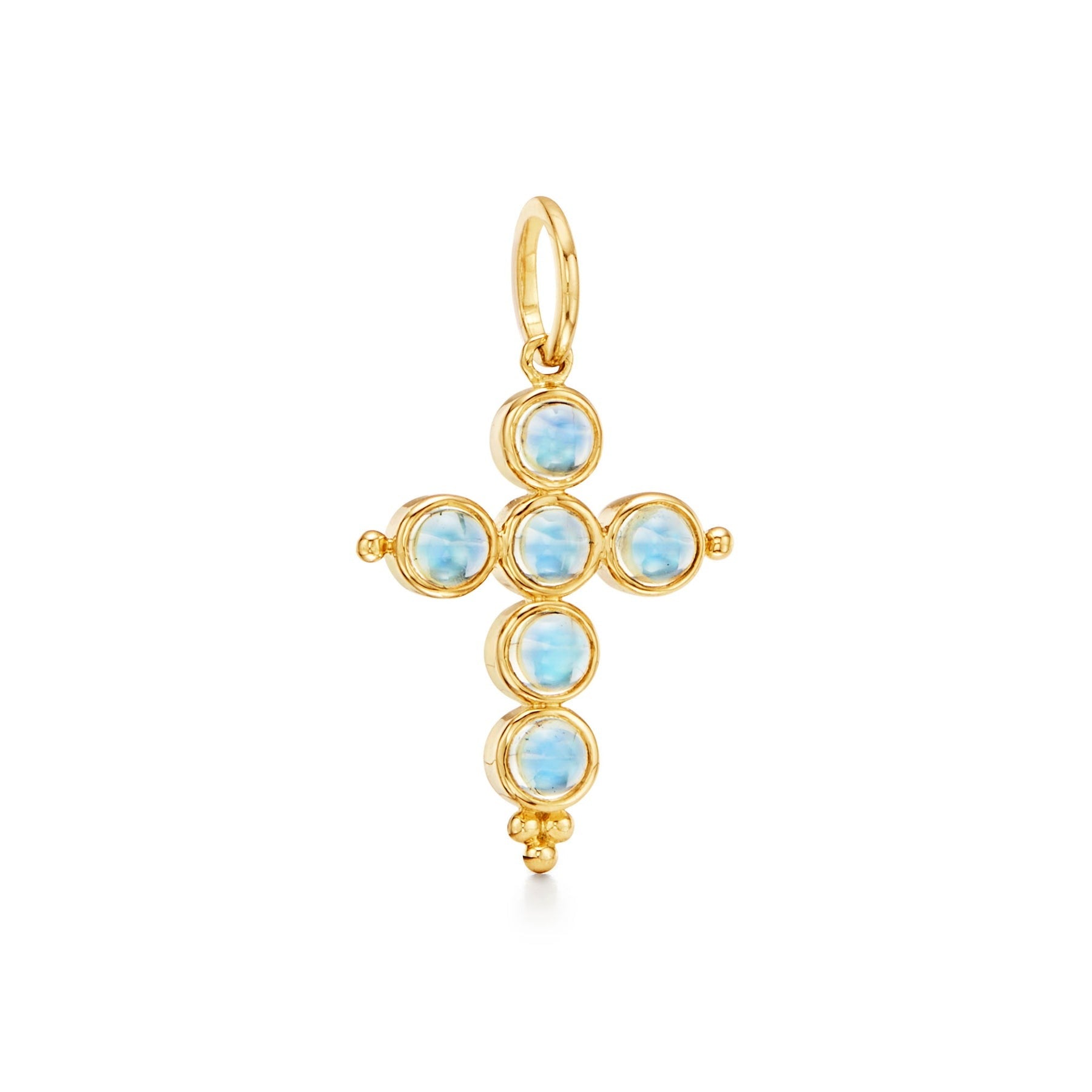 Temple St. Clair Blue Moonstone Classic Cross Pendant Necklace - Elegant Sterling Silver Jewelry for Women, Perfect Gift for Birthday, Anniversary & Special Occasions