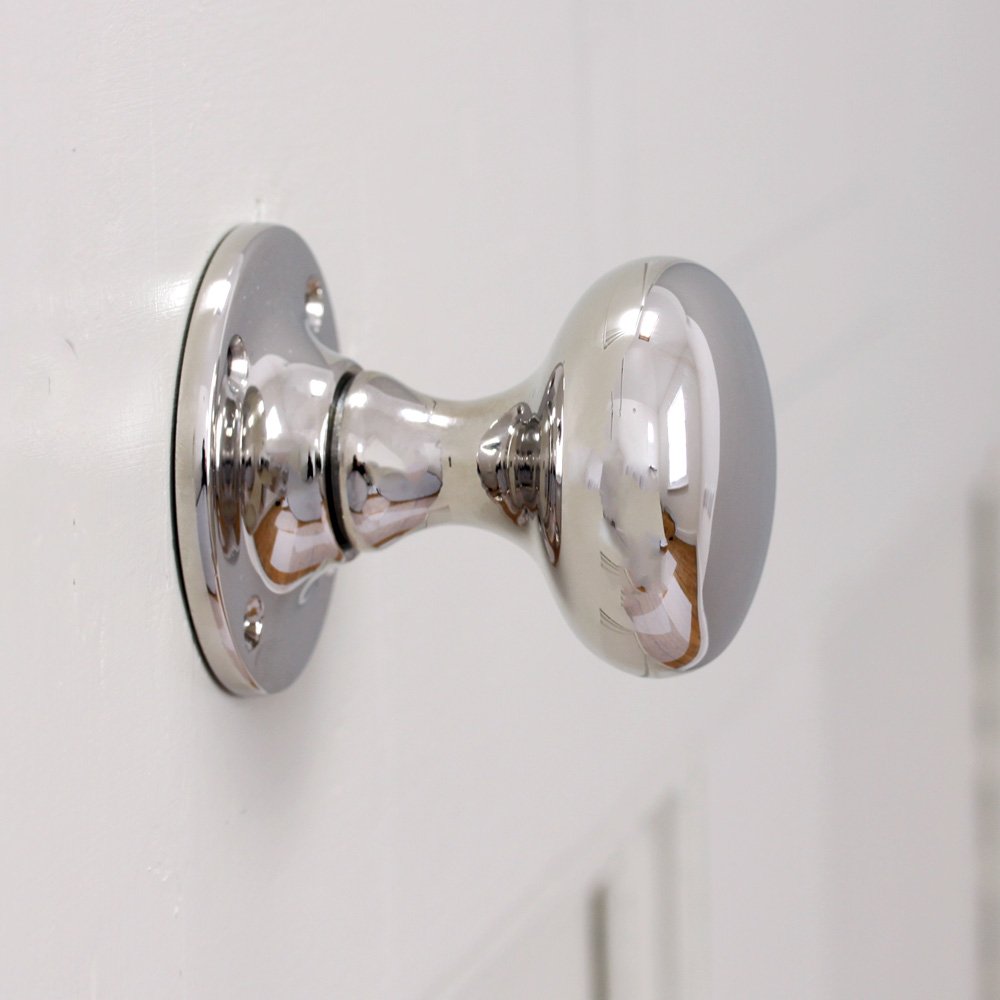Polished Nickel Cushion Door Knobs - Elegant Cabinet & Drawer Pulls for Bedroom, Bathroom & Kitchen - Smooth Grip Hardware for Home Decor & Interior Design