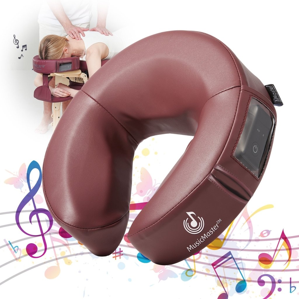 MusicMaster Crescent Round Bluetooth Headrest with High-Fidelity Sound - Comfortable Face Cushion for Cars, Travel & Relaxation (Black)
