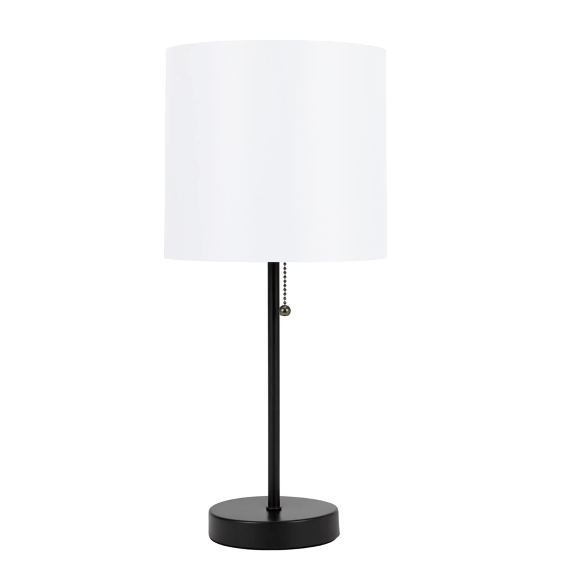 Catalina Lighting 21453-001 Modern Black Accent Table Lamp - 19 Inch LED Desk Lamp for Office, Dorm, Bedroom & Nightstand Reading Light (Bulb Not Included) - Perfect for Home Office, Study Room & Bedside Lighting