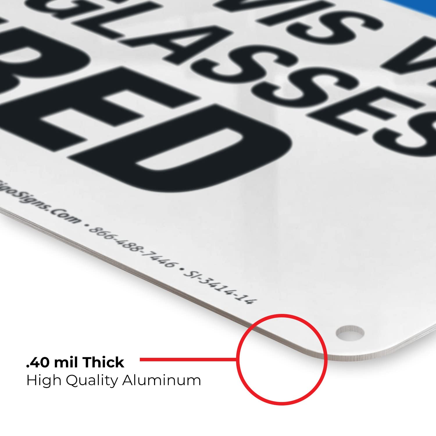OSHA Compliant Hard Hat Hi-Vis Vest & Safety Glasses Required Sign - 10x14 Inches Rust-Free .040 Aluminum Safety Sign - Fade Resistant for Indoor/Outdoor Use - Made in USA - Perfect for Construction Sites, Warehouses & Industrial Facilities