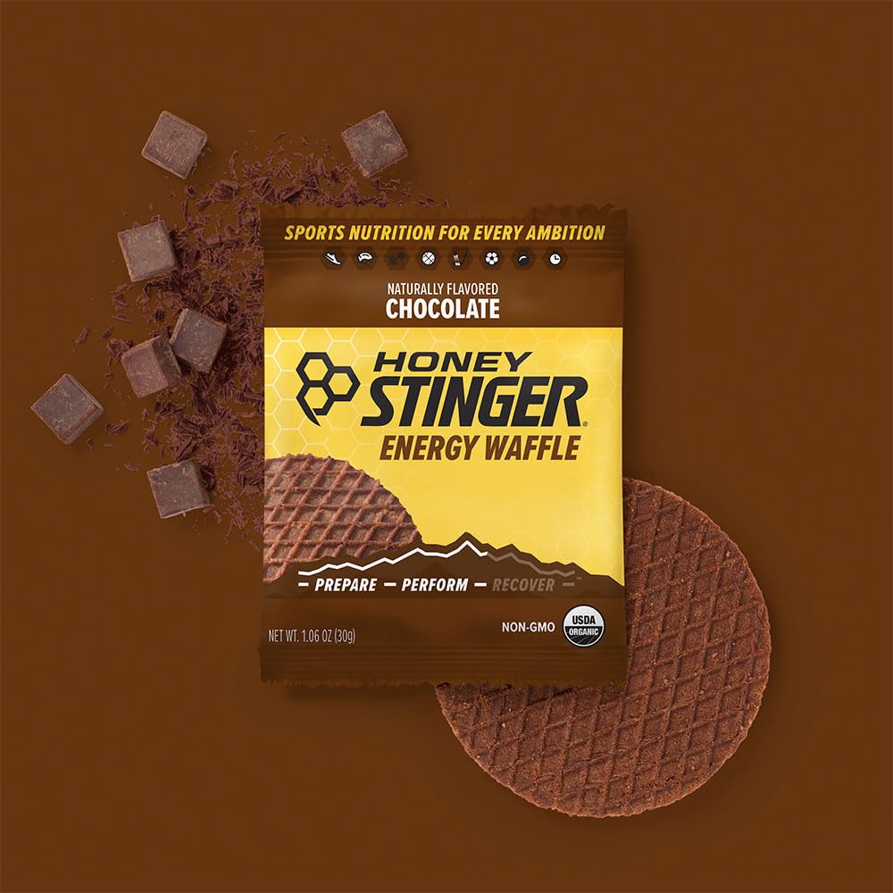 Honey Stinger Organic Energy Waffles Variety Pack - 12 Count (4 Honey, 4 Vanilla, 4 Chocolate) - Natural Sports Nutrition for Cycling, Hiking & Running - Includes Free Sticker & Custom Polybag