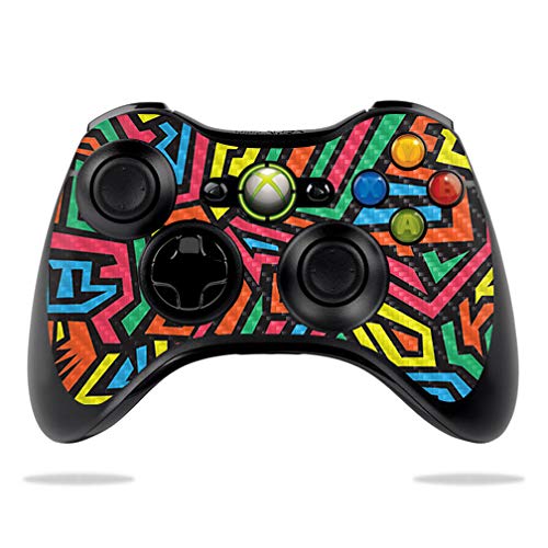 MightySkins Carbon Fiber Skin for Microsoft Xbox 360 Controller - Hyper | Protective & Durable Textured Finish | Easy to Apply & Remove | Made in USA | Perfect for Gaming, Customization & Protection