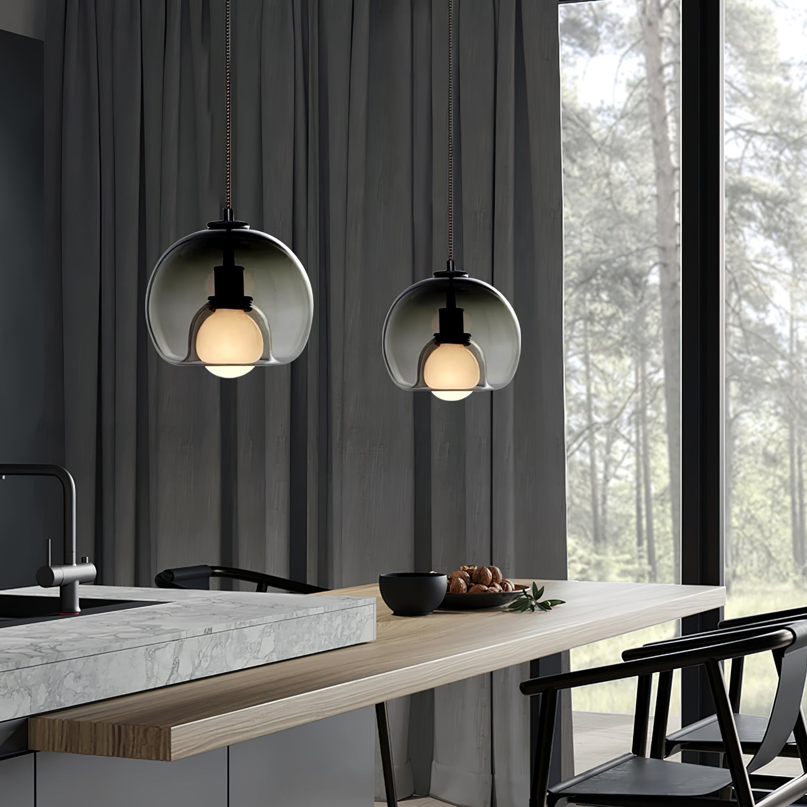Elegant Eres Pendant Light - Modern Hanging Chandelier for Kitchen Island, Dining Room & Bedroom Lighting - Dimmable LED Ceiling Light Fixture for Home Decor