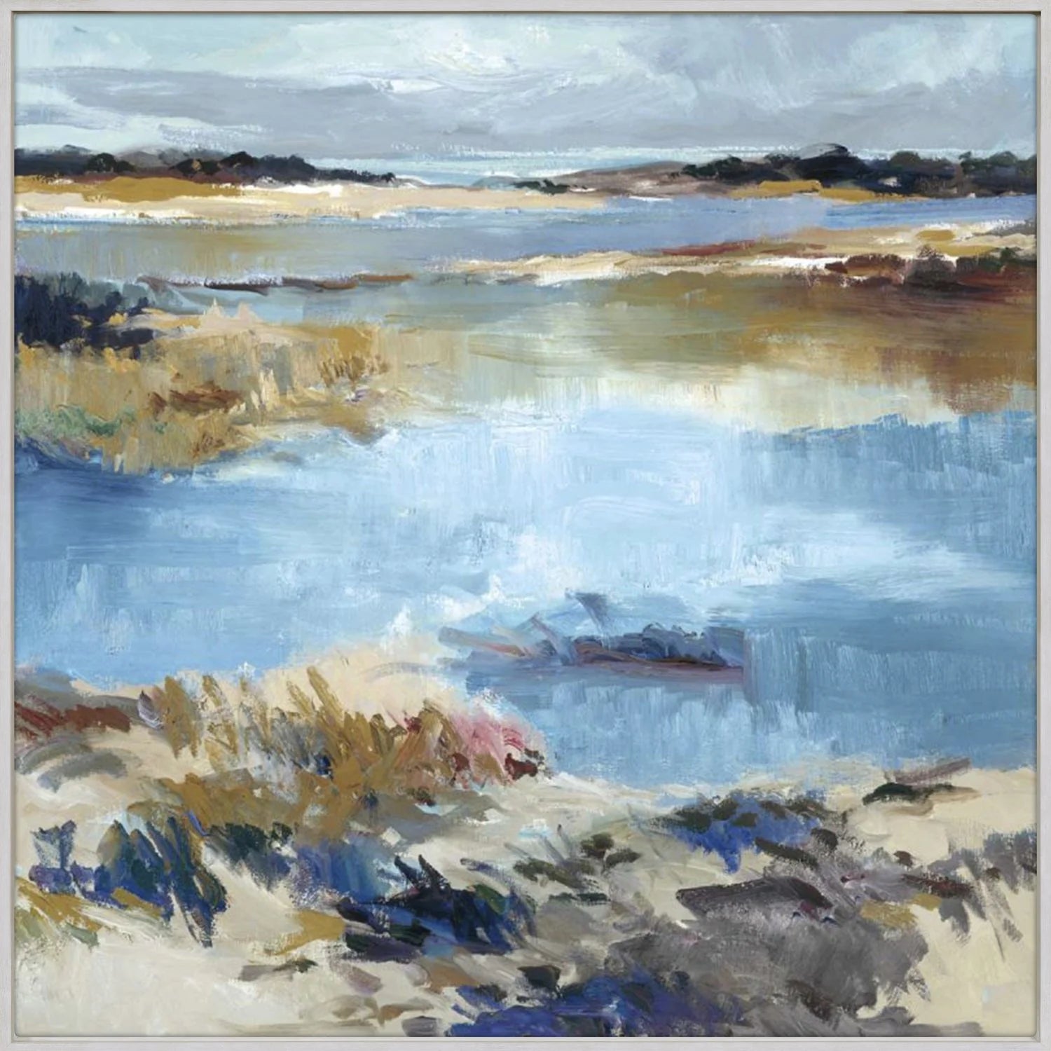 Water Way Gallery Framed Canvas Wall Art - Modern Home Decor for Living Room, Bedroom & Office (1 in Stock)