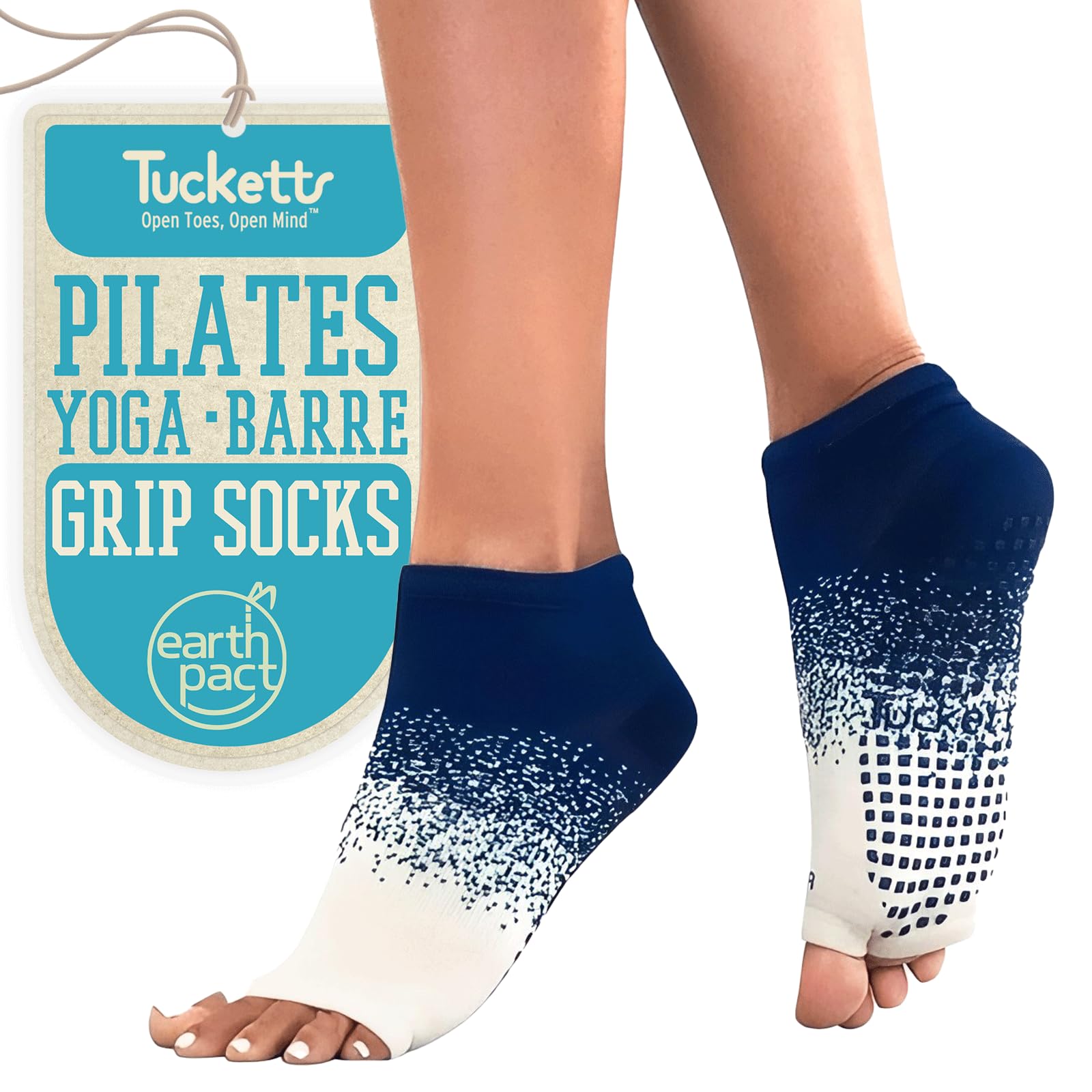 Non-Slip Toeless Yoga Socks for Women with Grips - Tucketts Anklet Pilates & Barre Socks (Size 5-13) - Perfect for Yoga, Pilates, Barre & Home Workouts