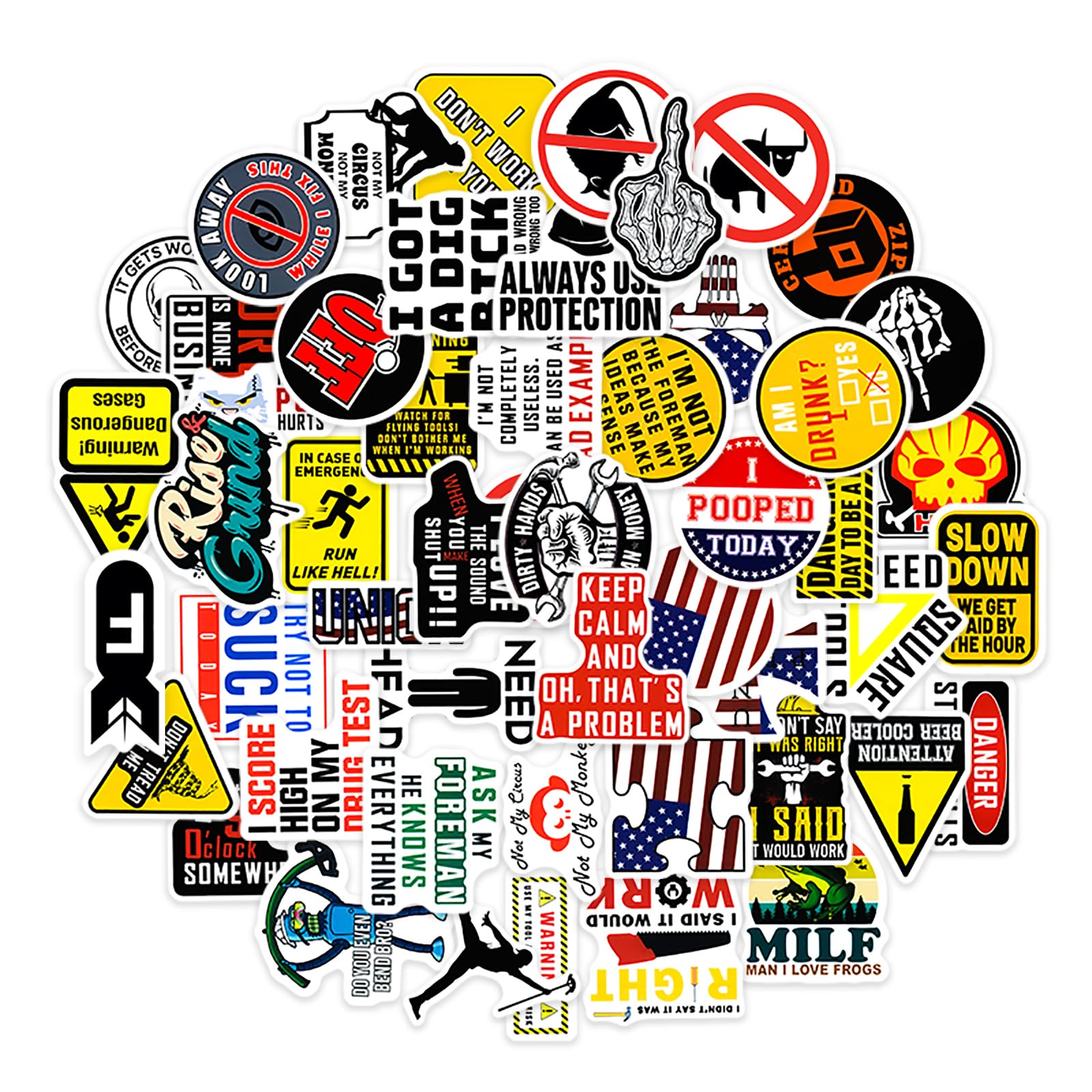 200 Pcs Hard Hat Stickers for Tool Box & Helmet - Vinyl, Waterproof Funny Stickers for Adults - Blue Collar Decals for Mechanics, Electricians, Union Workers, Oilfield, Military, Construction & Welders - Perfect for Personalizing Helmets, Toolboxes & Worksite Gear