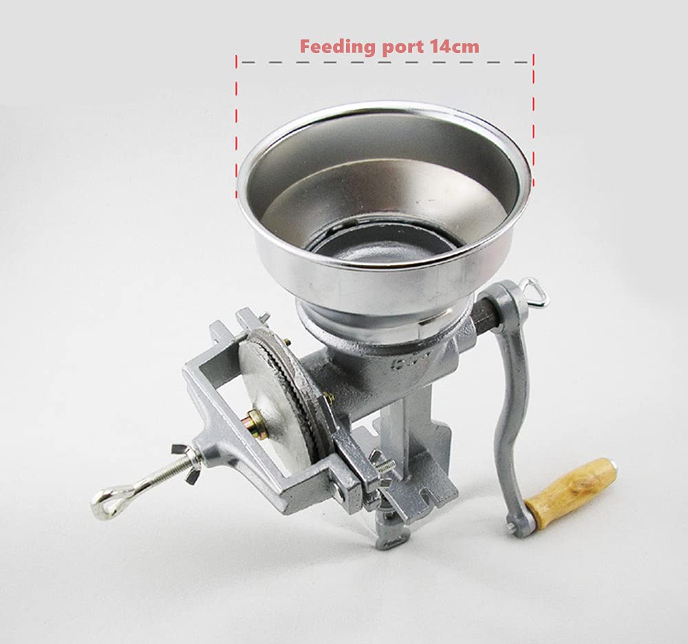 Cast Iron Manual Grain Grinder - Hand Crank Corn Mill for Wheat, Coffee, Herbs & Spices - Perfect for Home Kitchen, Camping & Emergency Preparedness