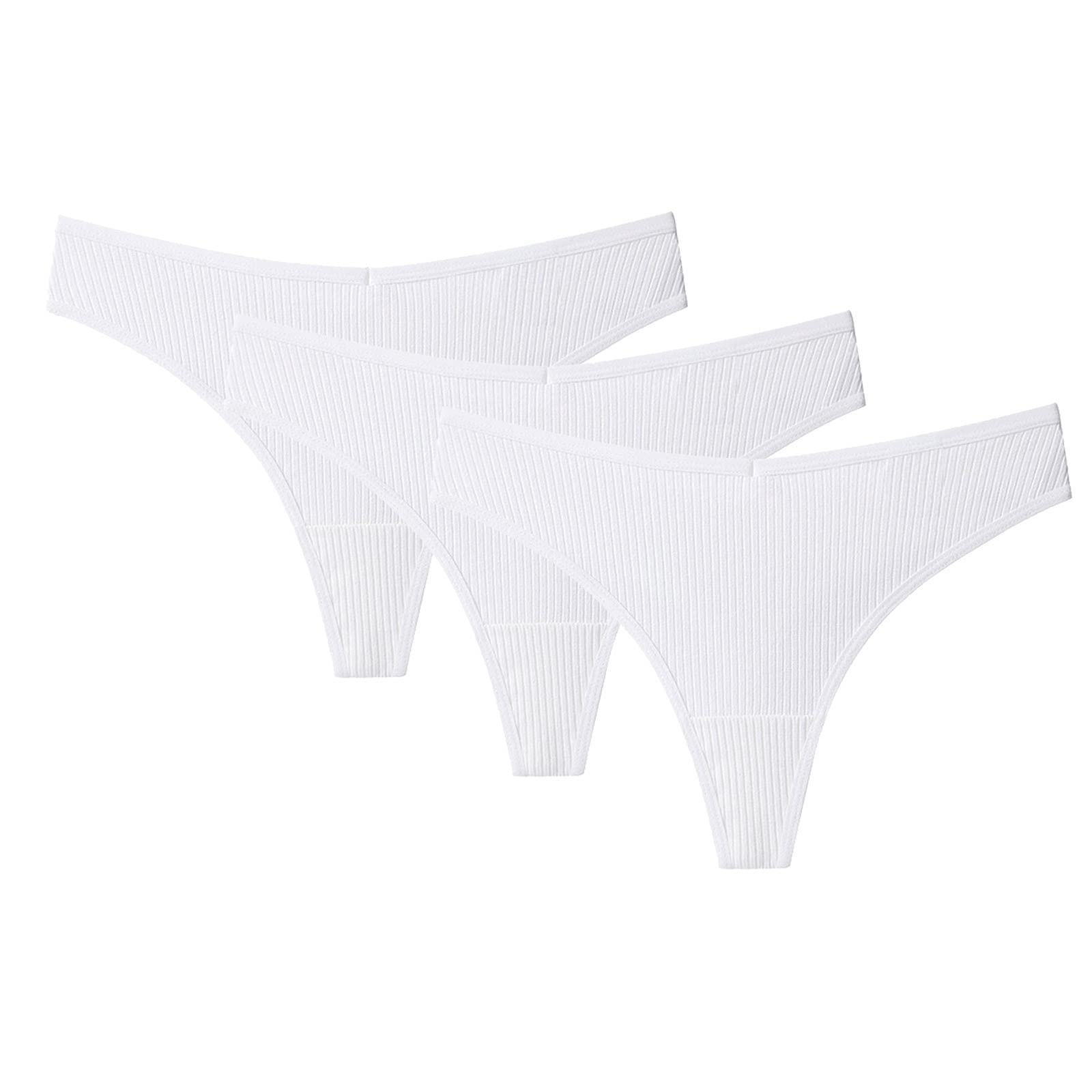 LIUguoo 3 Pack Women's Seamless Cotton Thong Underwear - Stretchable Invisible G-String Bikini Panties for Everyday Comfort & Sexy Look | Perfect for Yoga, Workout, Date Night & Daily Wear (White)