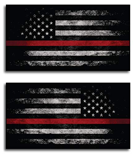 Thin Red Line Flag Decal - Firefighter Support Sticker for Cars, Trucks & Windows | Fire Department, Fire Truck & Red Lives Matter Tribute | Perfect for First Responders, EMS, & Public Safety Appreciation