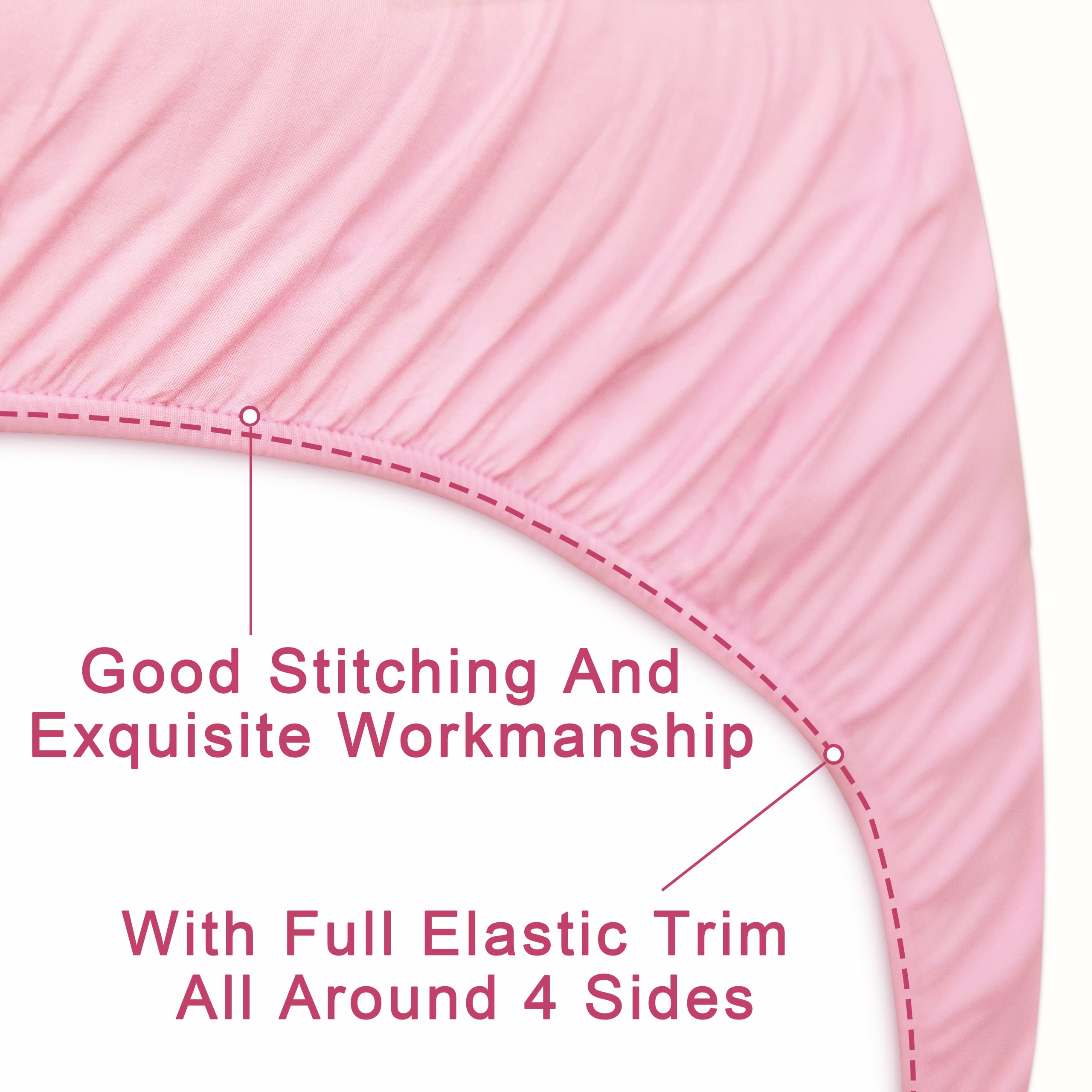 FLXXIE 4-Piece Toddler Bedding Set - Soft Breathable Microfiber Crib Sheets with Quilted Comforter, Flat Sheet, Fitted Sheet & Pillowcase for Boys & Girls (Pink) - Perfect for Nursery, Daycare & Toddler Rooms
