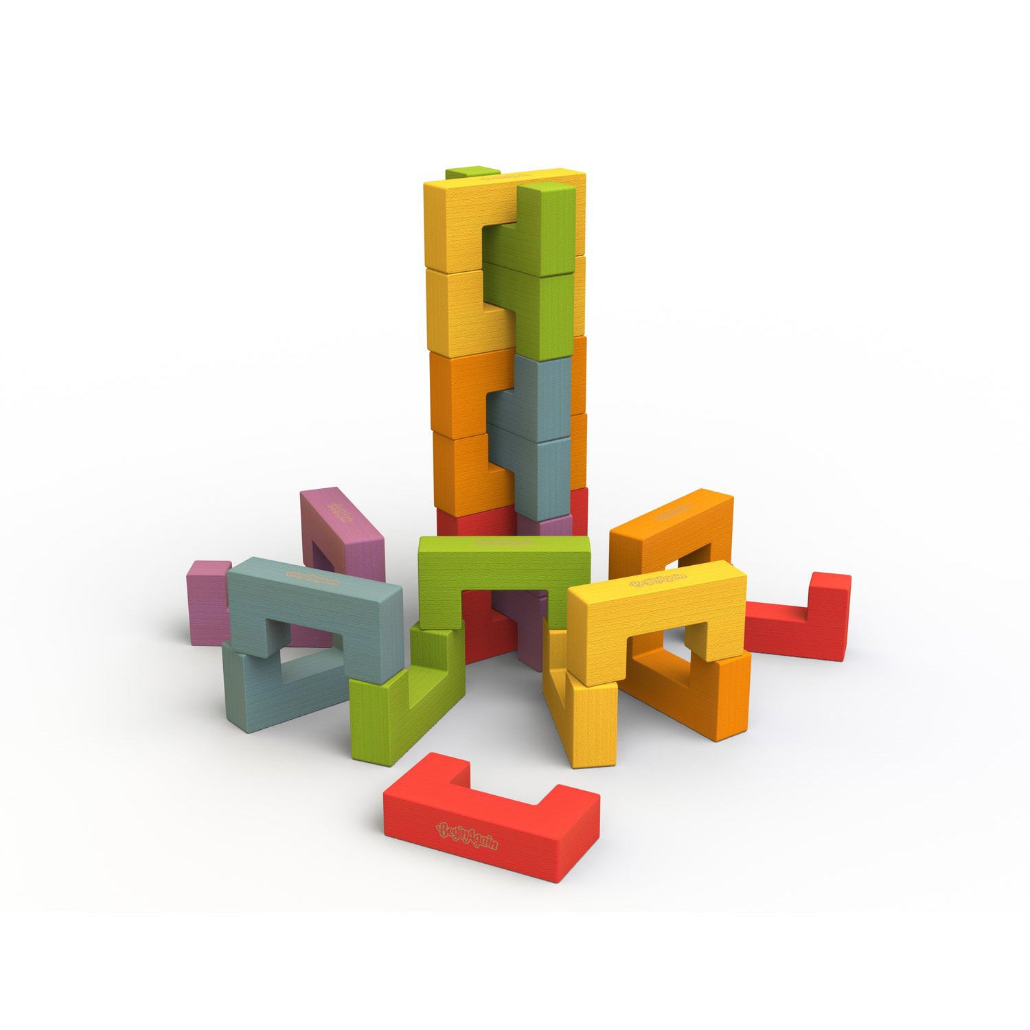 BeginAgain U Build It Plus 24pcs Wooden Block Set - Creative Construction Toy for Kids, STEM Learning, Educational Building Blocks for Toddlers & Preschoolers | Perfect for Classroom, Playroom & Birthday Gifts