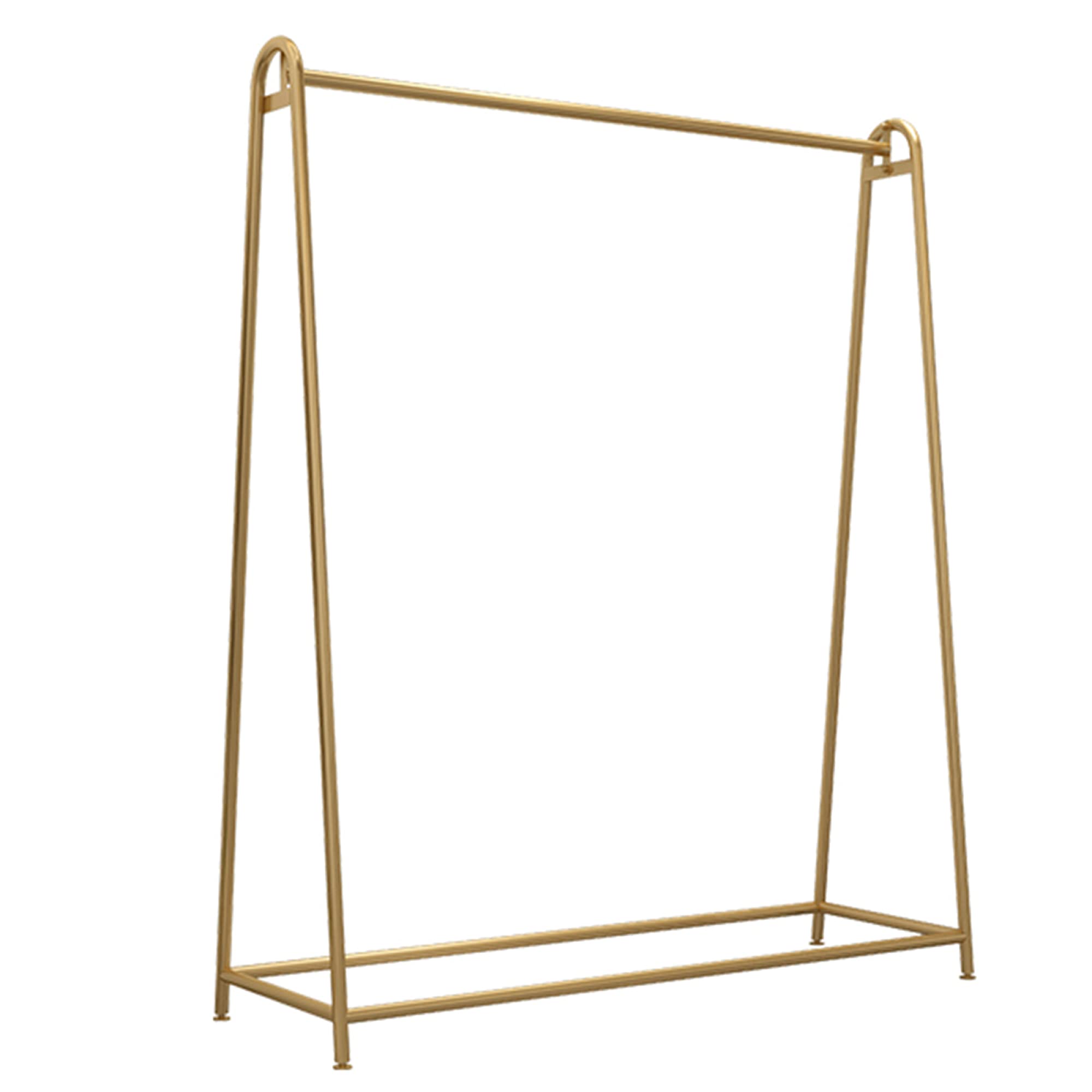 Heavy Duty Clothes Rail - Industrial Pipe Drying Rack with 1 Rail, Gold Finish, 120×140cm - Perfect for Bedroom, Retail Store Display & Laundry Room Organization