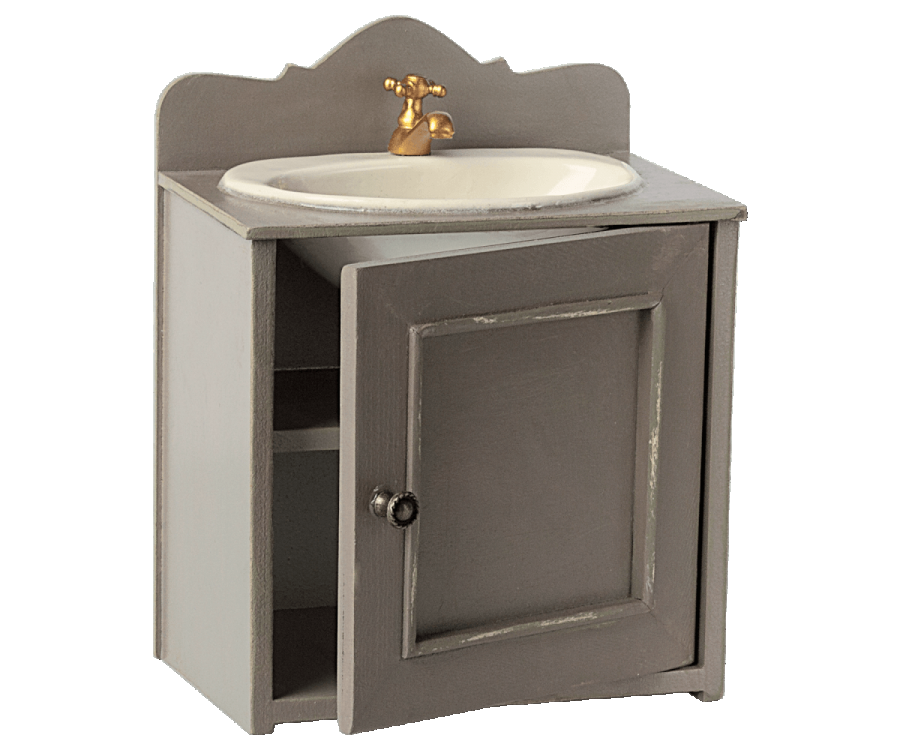 Miniature Bathroom Sink for Dollhouse - Maileg Tiny Sink with Faucet - Perfect for Dollhouse Decor, Kids Pretend Play & Miniature Home Accessories