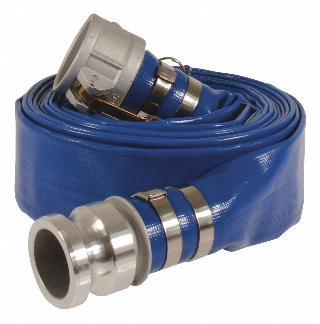 1-1/2 Inch x 50ft Heavy Duty PVC Water Discharge Hose - 80 PSI Pressure Rated for Industrial, Agricultural & Home Drainage Use