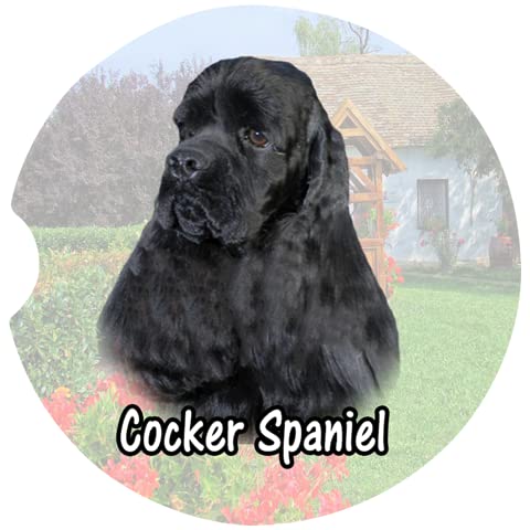 Cocker Spaniel Car Coasters Set of 4 - Sandstone Cup Holder Coasters for Dog Lovers - Perfect Gift for Cocker Spaniel Owners - Car, Home & Office Use