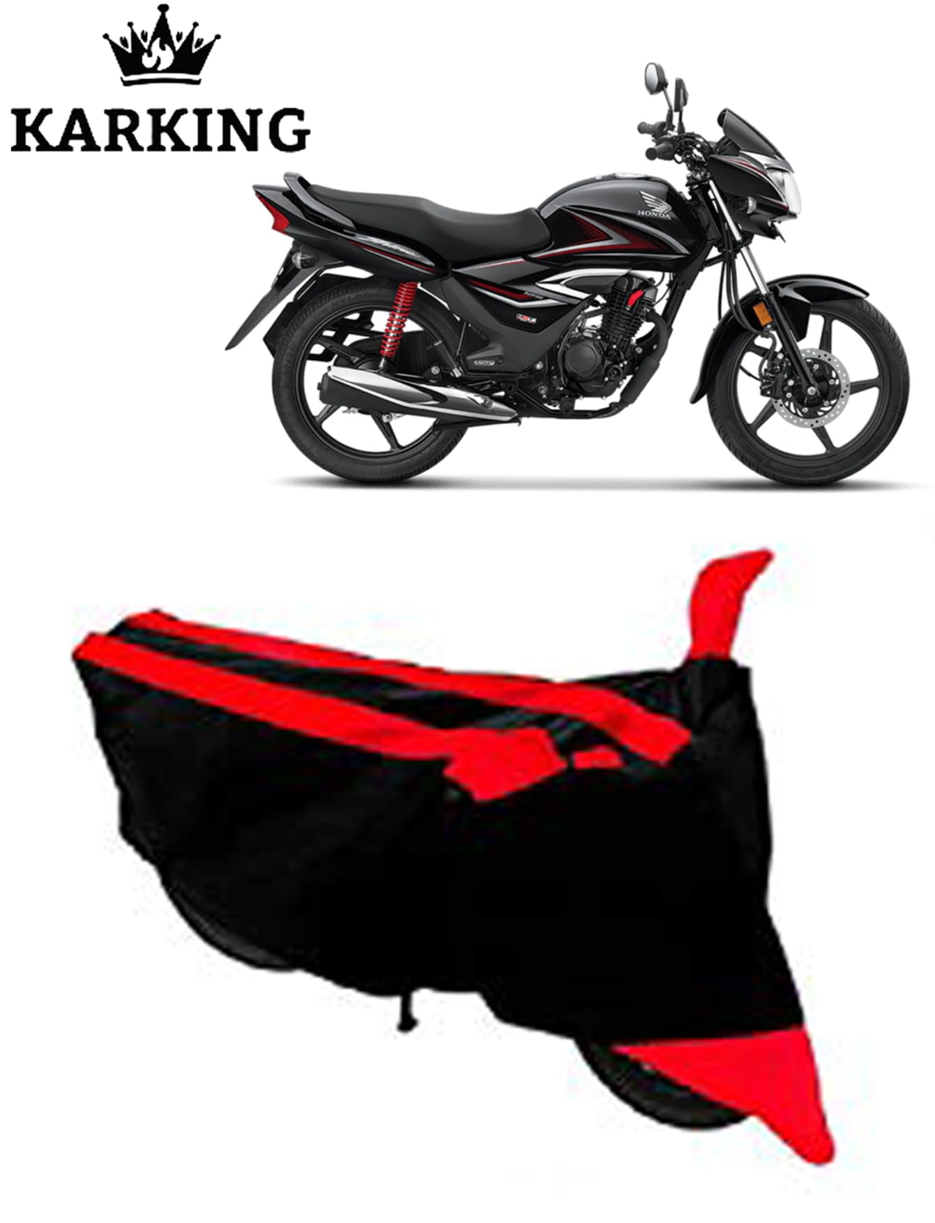 KARKING Waterproof Motorcycle Cover for Honda Shine with Buckle Strap - Durable Rain Protection for Scooter & Bike - Perfect for Outdoor Parking & Weather Protection