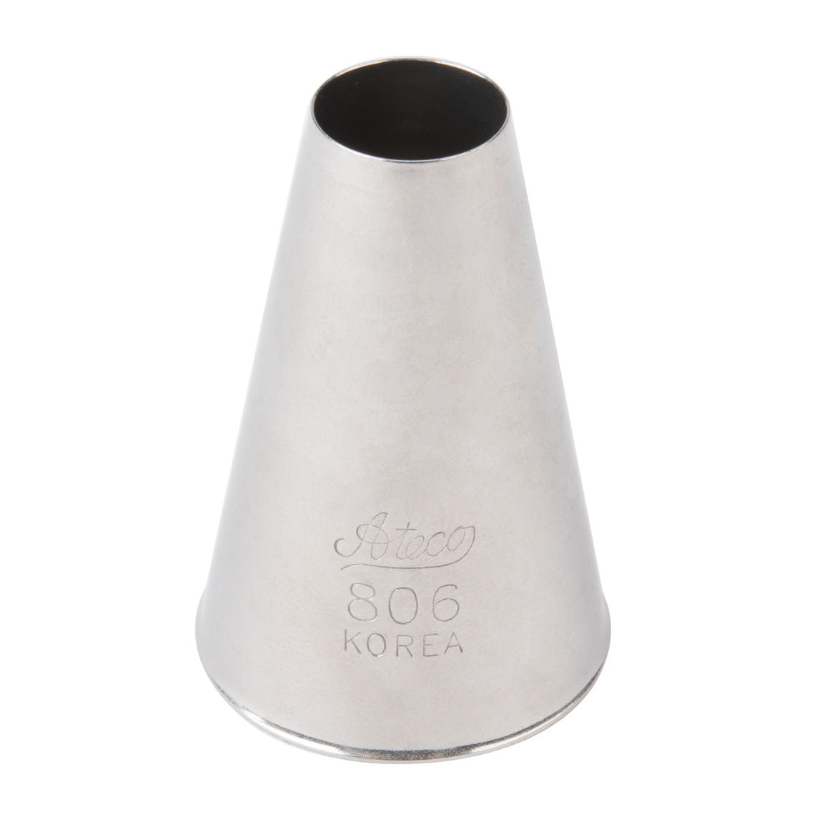 Ateco 806 #6 Plain Pastry Tip - Professional Baking Decorating Nozzle for Cakes, Cupcakes & Cookies