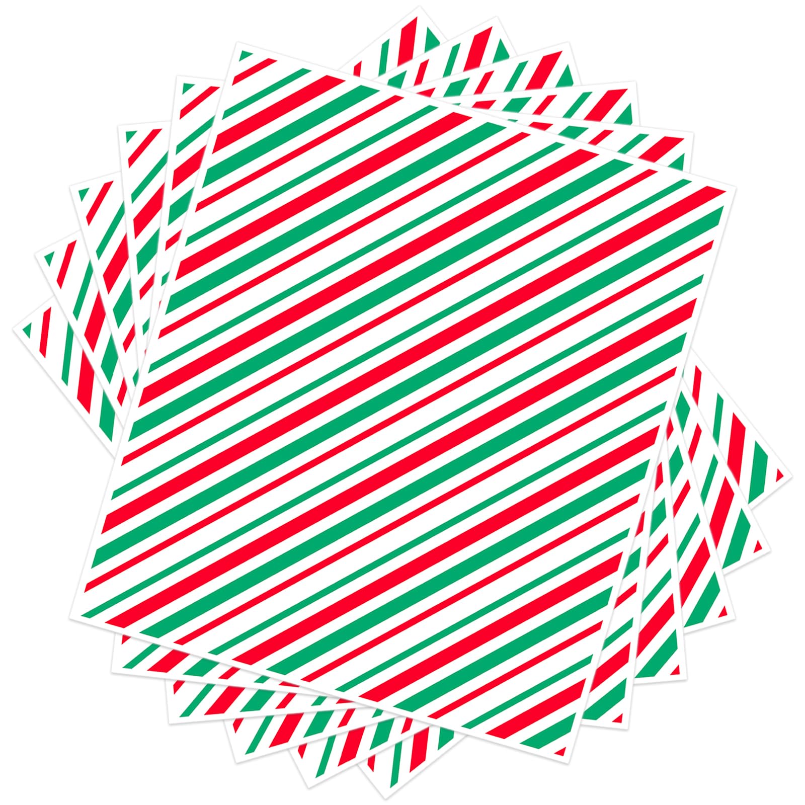 Premium 100-Sheet Red & Green Striped Wax Paper - 8.5