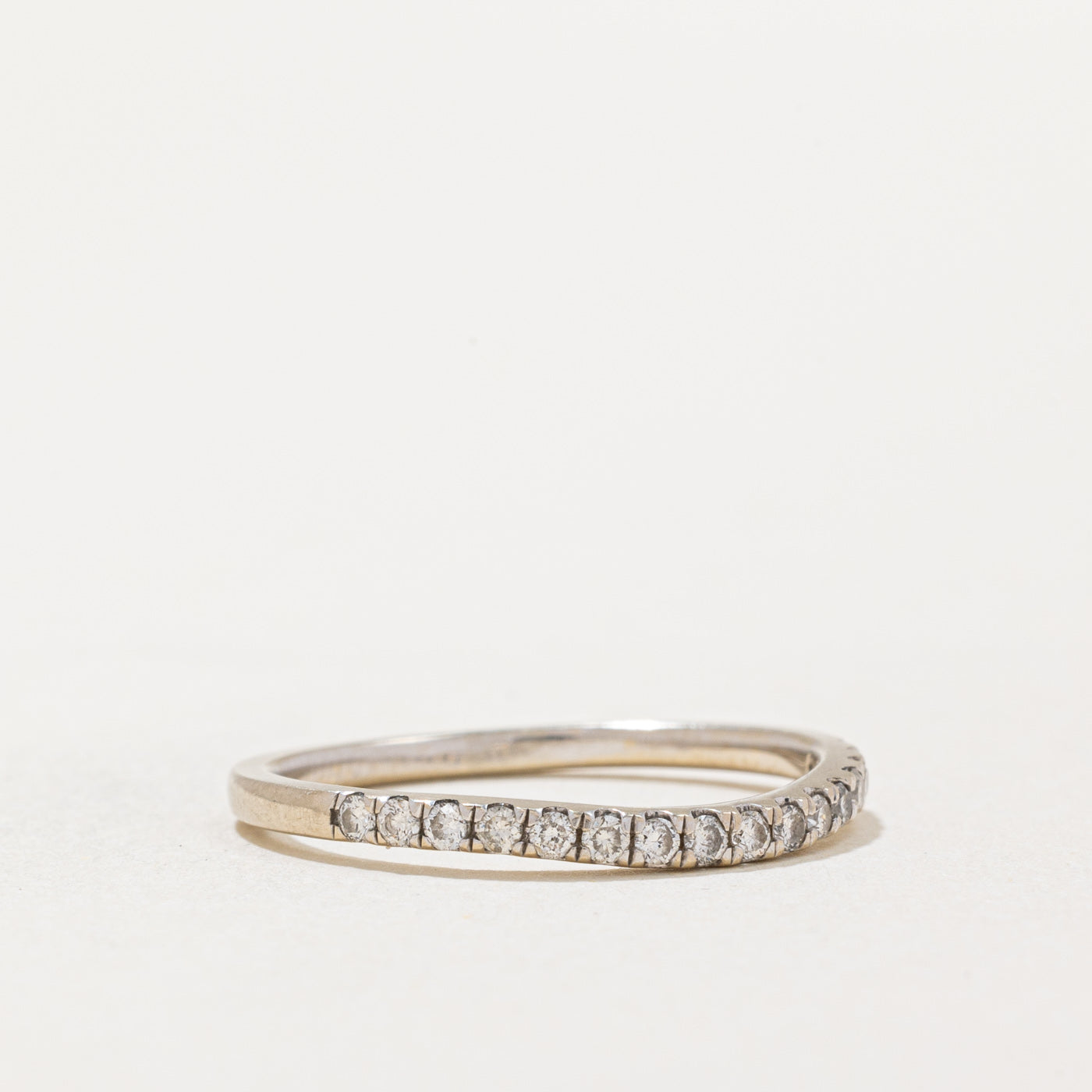 0.21ctw Diamond Semi Eternity Contour Wedding Band Ring - Size 7.25 - Perfect for Bridal Jewelry, Anniversary Gifts & Special Occasions