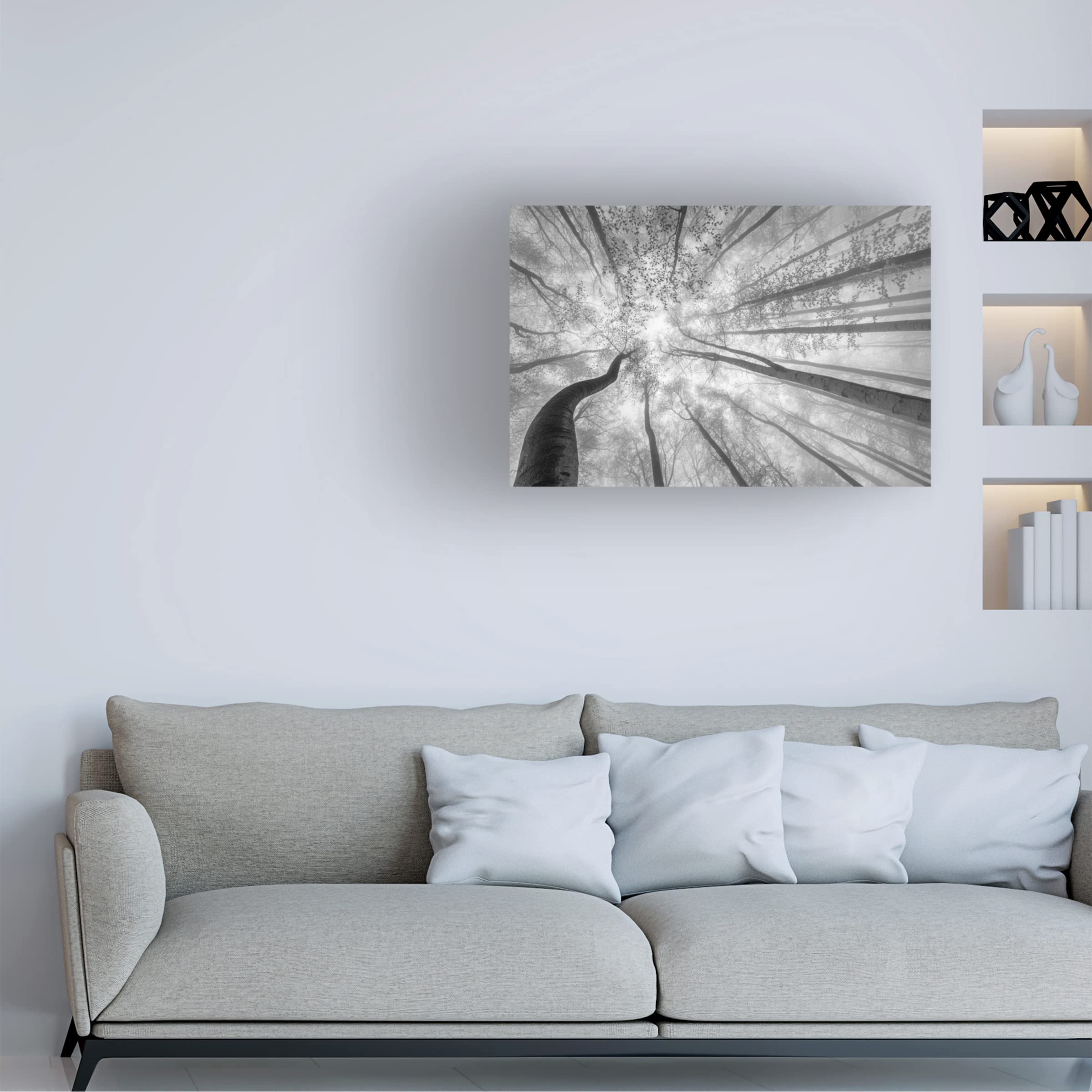 Trademark Fine Art 'Spring Crown Of Trees' Canvas Wall Art by Tom Pavlasek - Nature Landscape Painting for Living Room, Bedroom & Office Decor